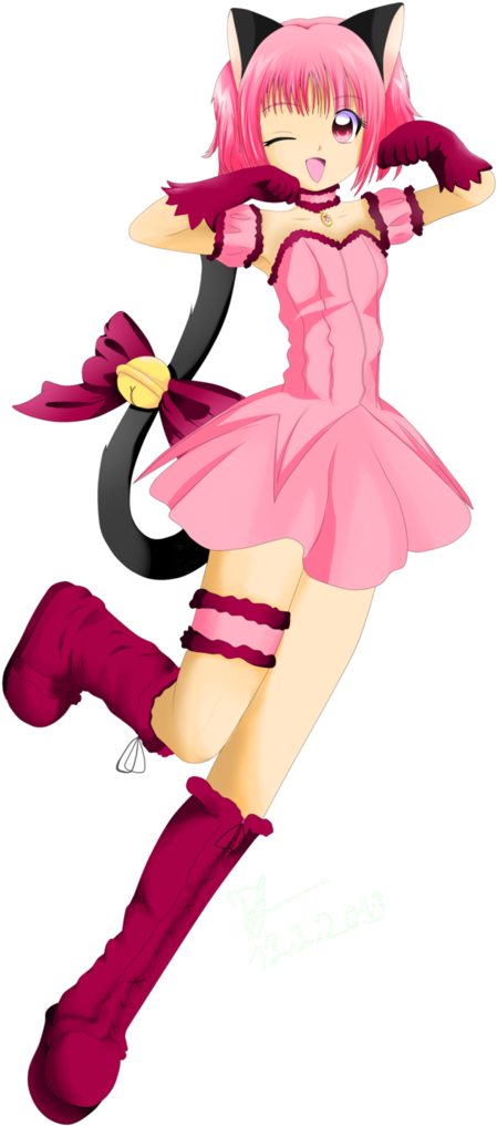 Chica Gato Anime Rosa Bailando Fondos de pantalla