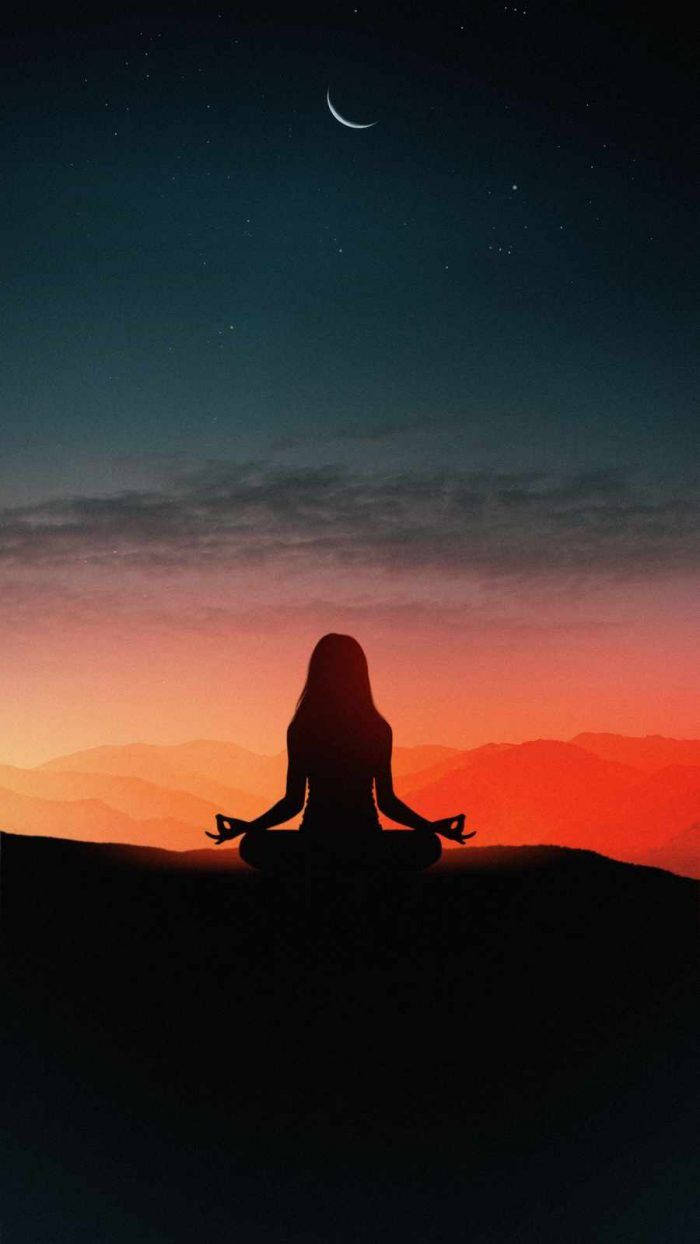 Chica haciendo yoga en iPhone X estética Fondos de pantalla