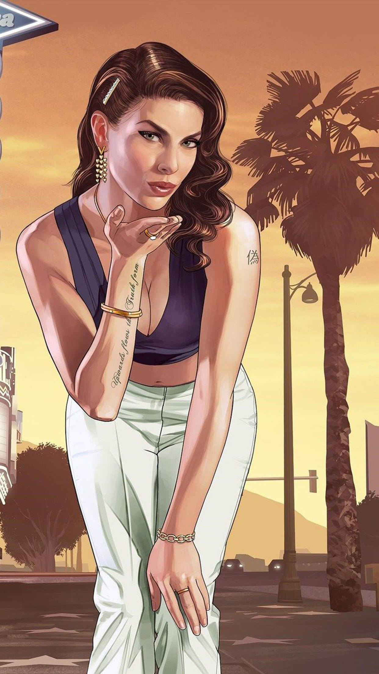 Chica morena de GTA para iPhone Fondos de pantalla