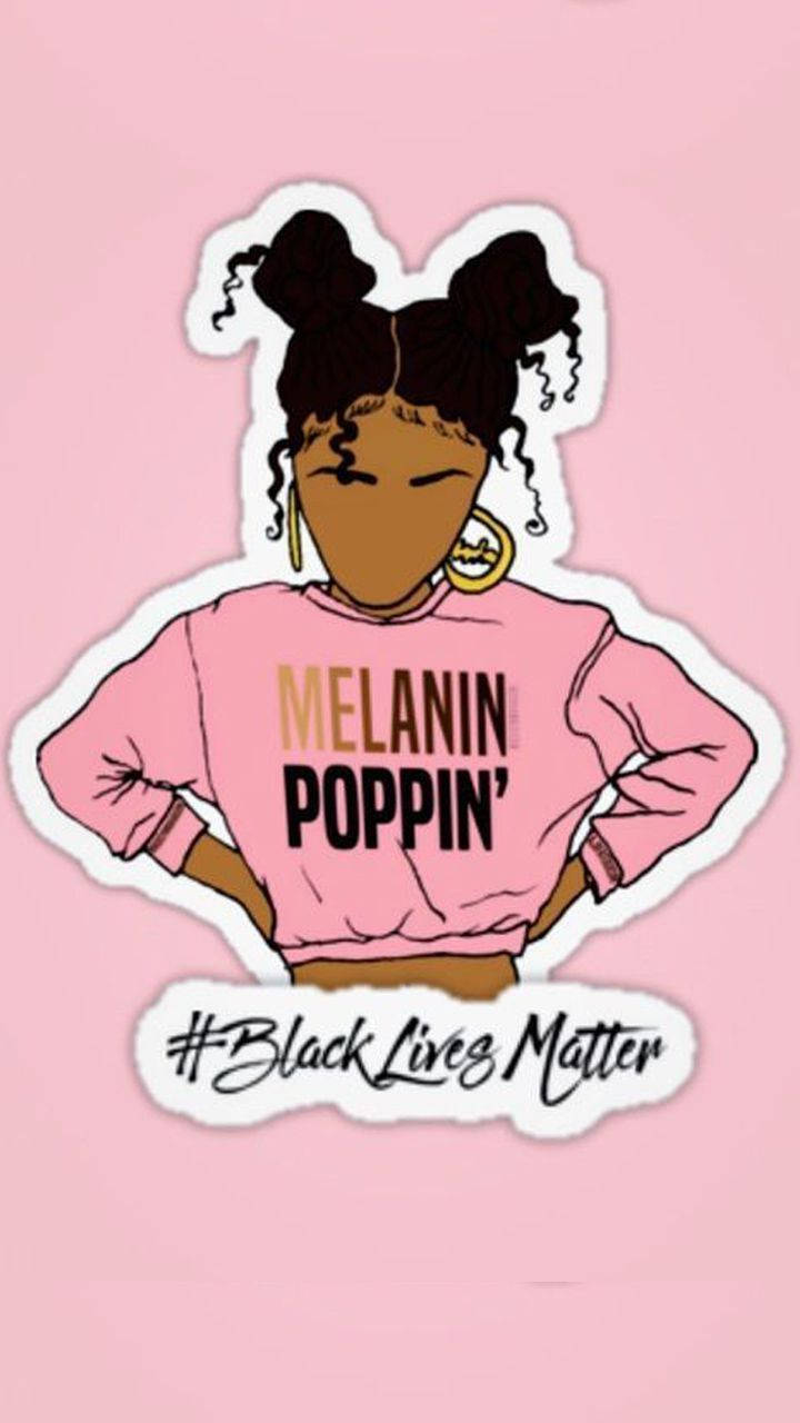Chica Negra Atrevida con Suéter 'Melanin Poppin' Fondos de pantalla