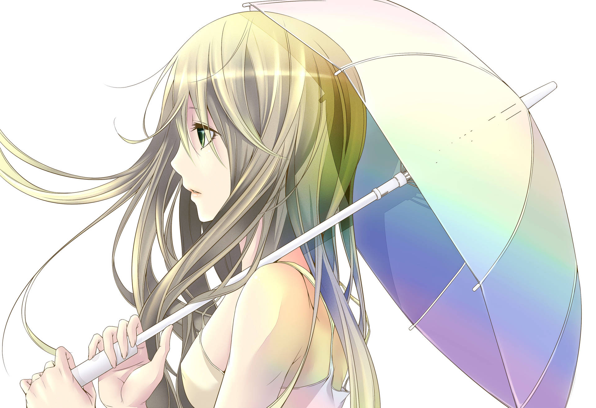 Fondo de pantalla anime 4k de chica rubia