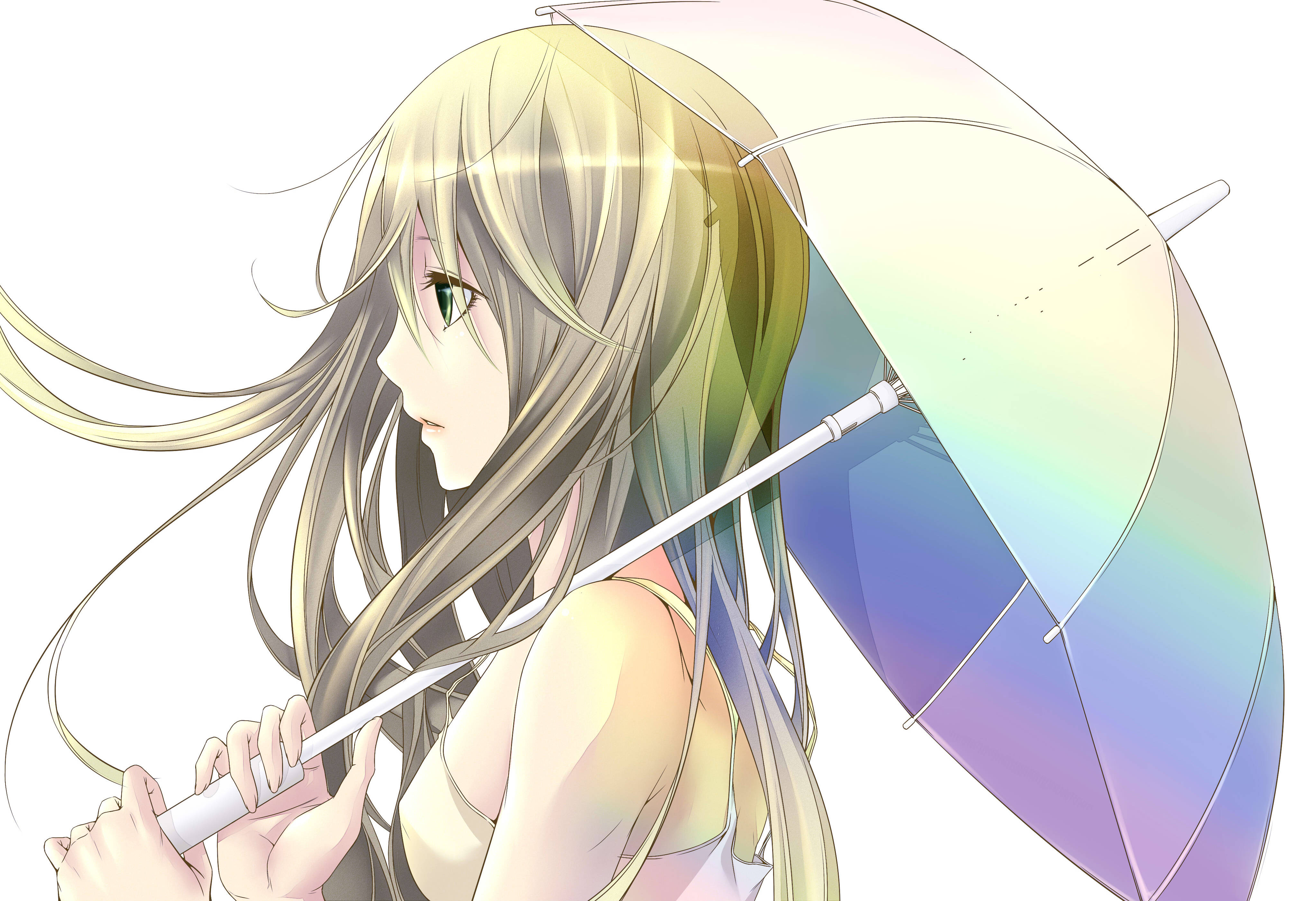 Chica rubia anime 4K Fondos de pantalla