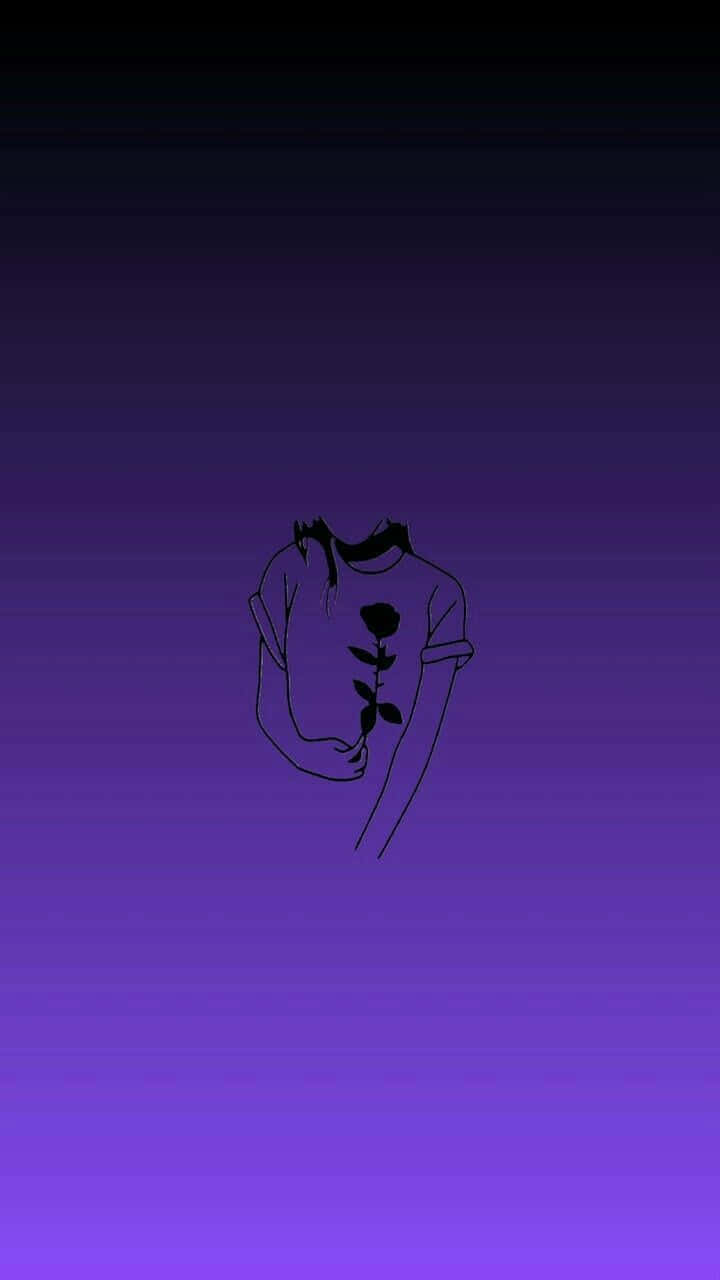 Chica Sosteniendo Rosa Estética Oscura Fondo Púrpura Fondos de pantalla