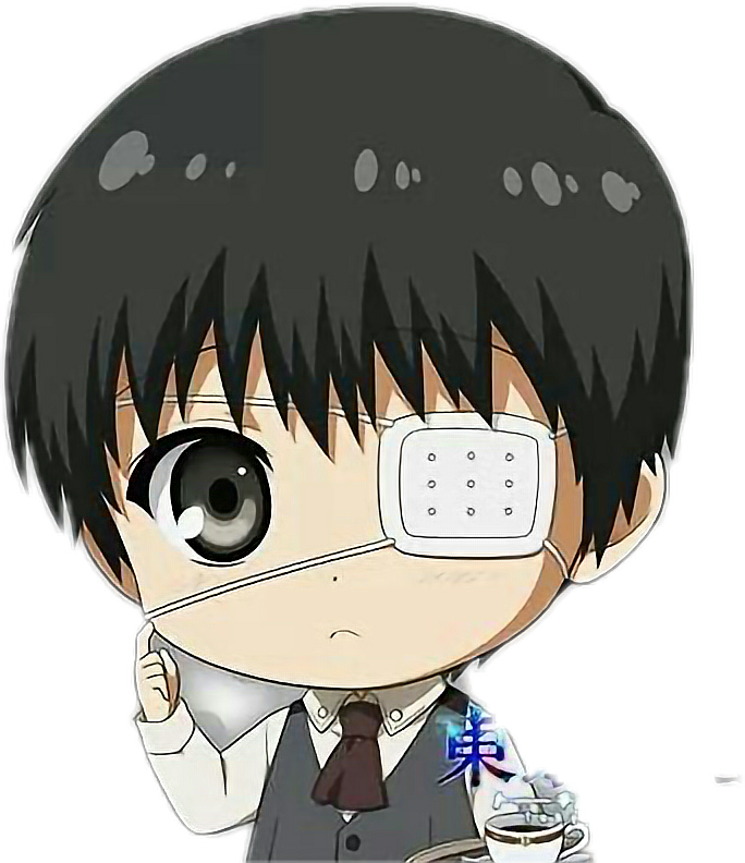 Chico anime con parche en el ojo y taza de té Fondos de pantalla