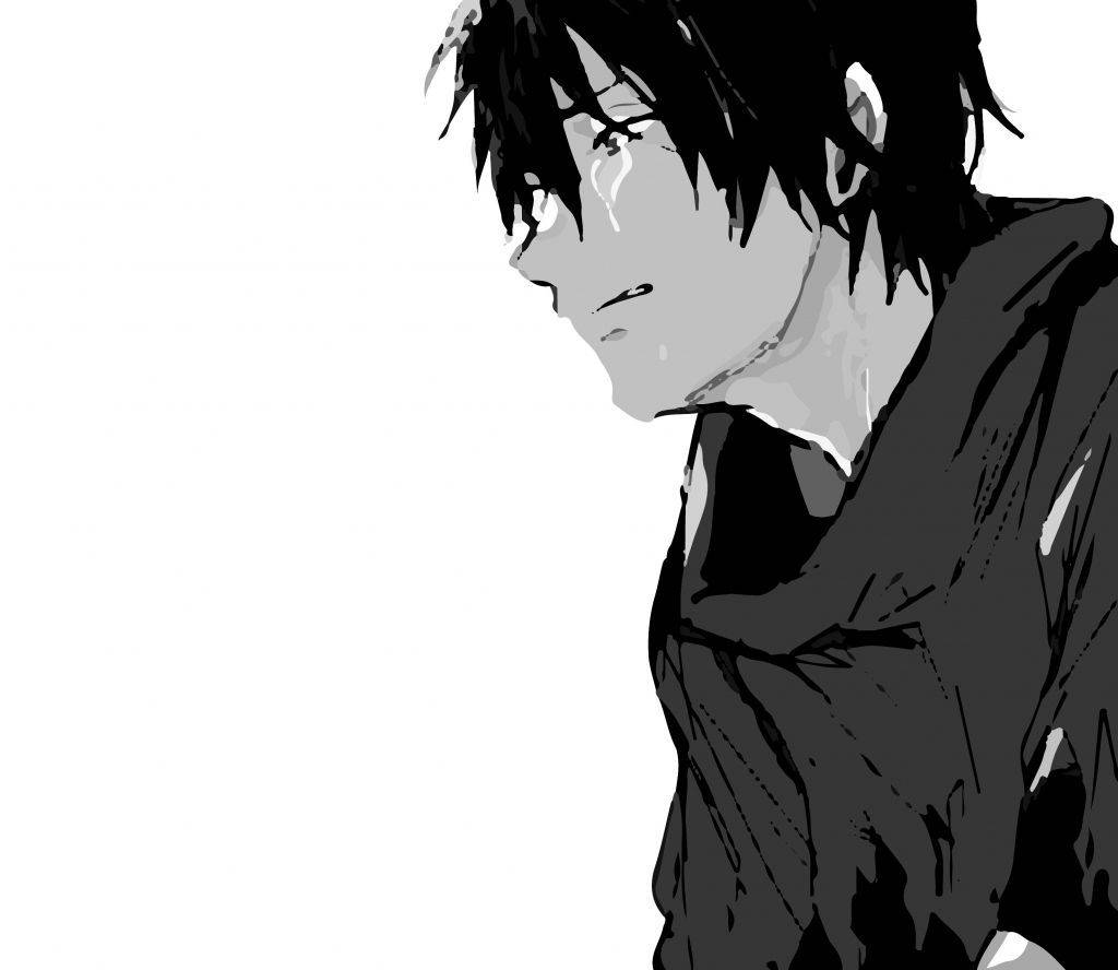 Fondo de pantalla de chico anime llorando