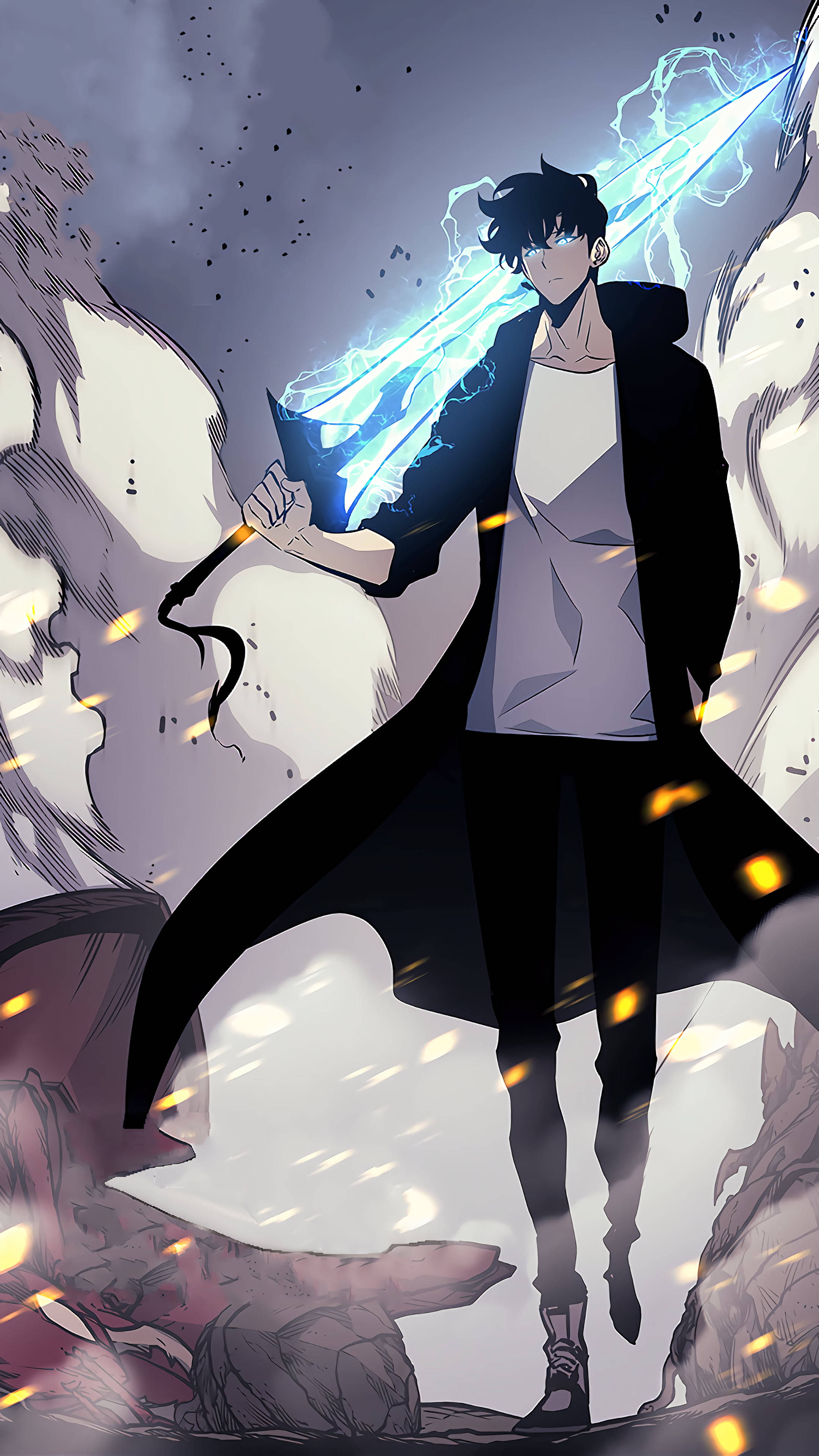 Chico Anime Lindo Sung Jinwoo de Solo Leveling Fondos de pantalla