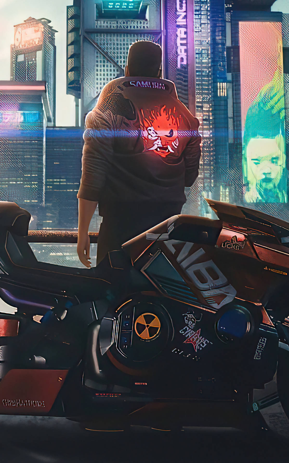 Chico con Chaqueta en Cyberpunk para Android Fondos de pantalla