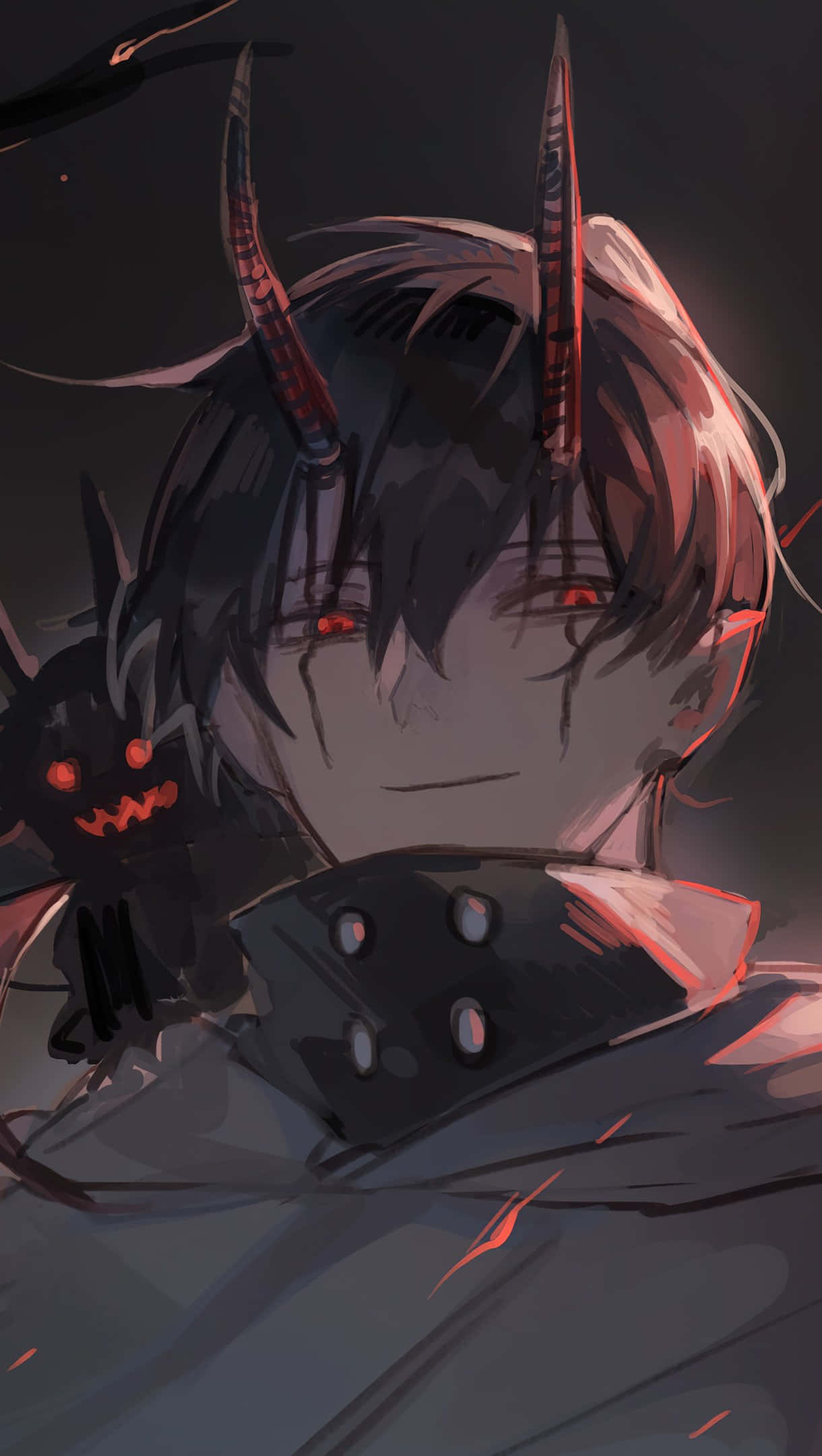Chico demonio anime en fondo negro para foto de perfil Fondos de pantalla