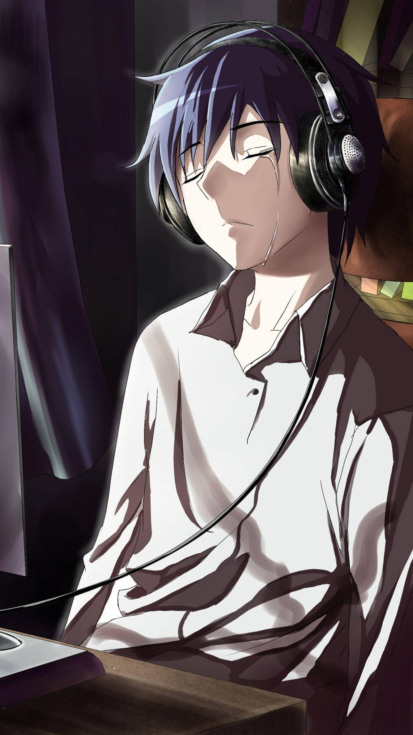 Chico llorando en anime lindo para foto de perfil Fondos de pantalla