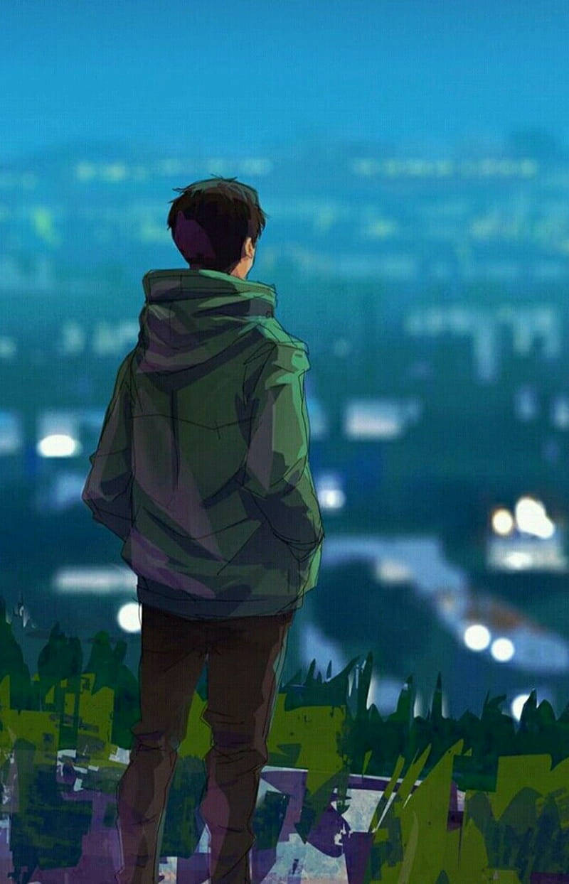 Chico Solitario Anime Chaqueta Verde Militar Fondos de pantalla