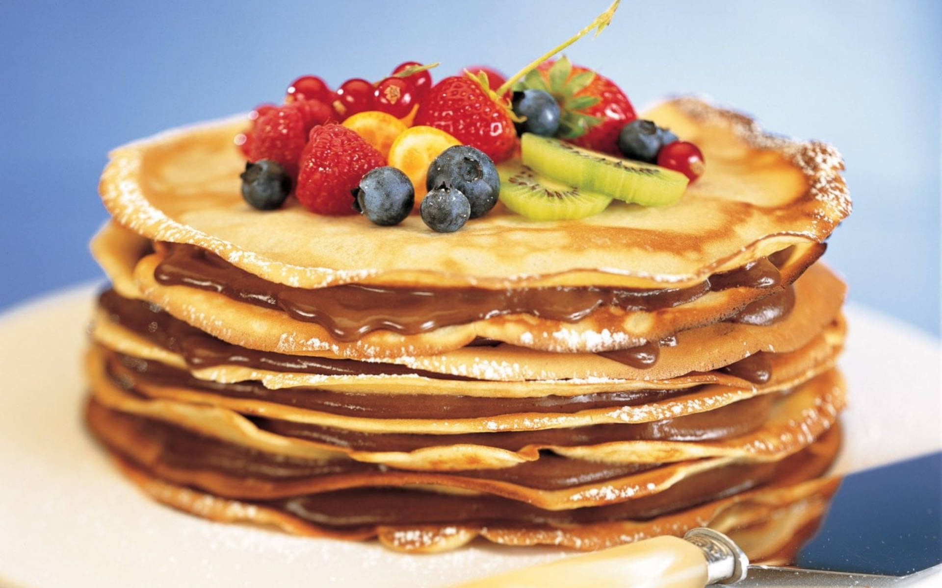 Chocolate Pancakes With Berries Fondos de pantalla