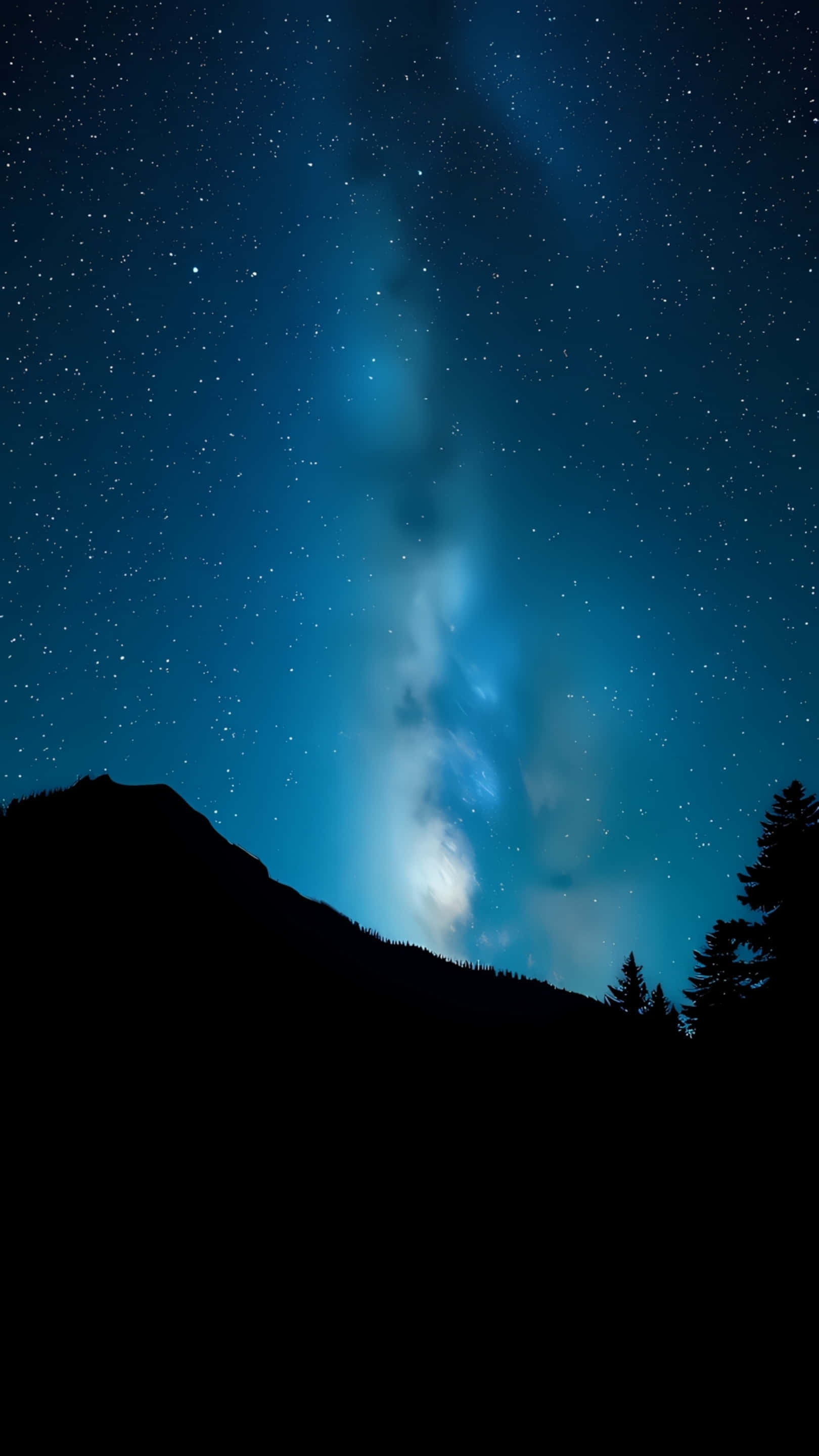Cielo Estrellado Sobre Silueta de Montaña Fondos de pantalla