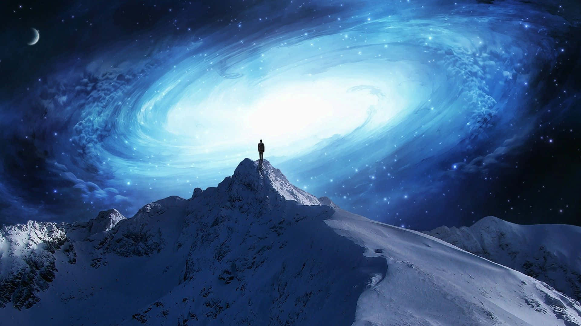 Cielo Galáctico en la Cima de la Montaña Fondos de pantalla