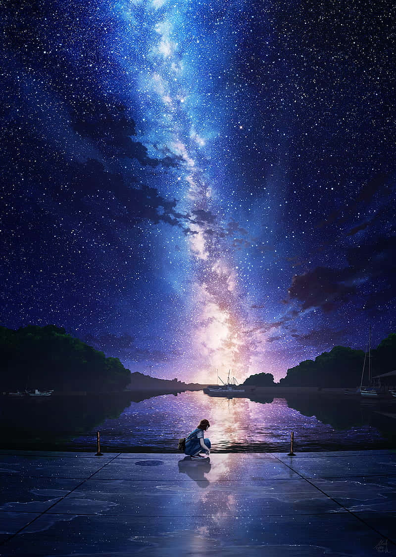 Cielo Nocturno Anime Horizontal Fondos de pantalla