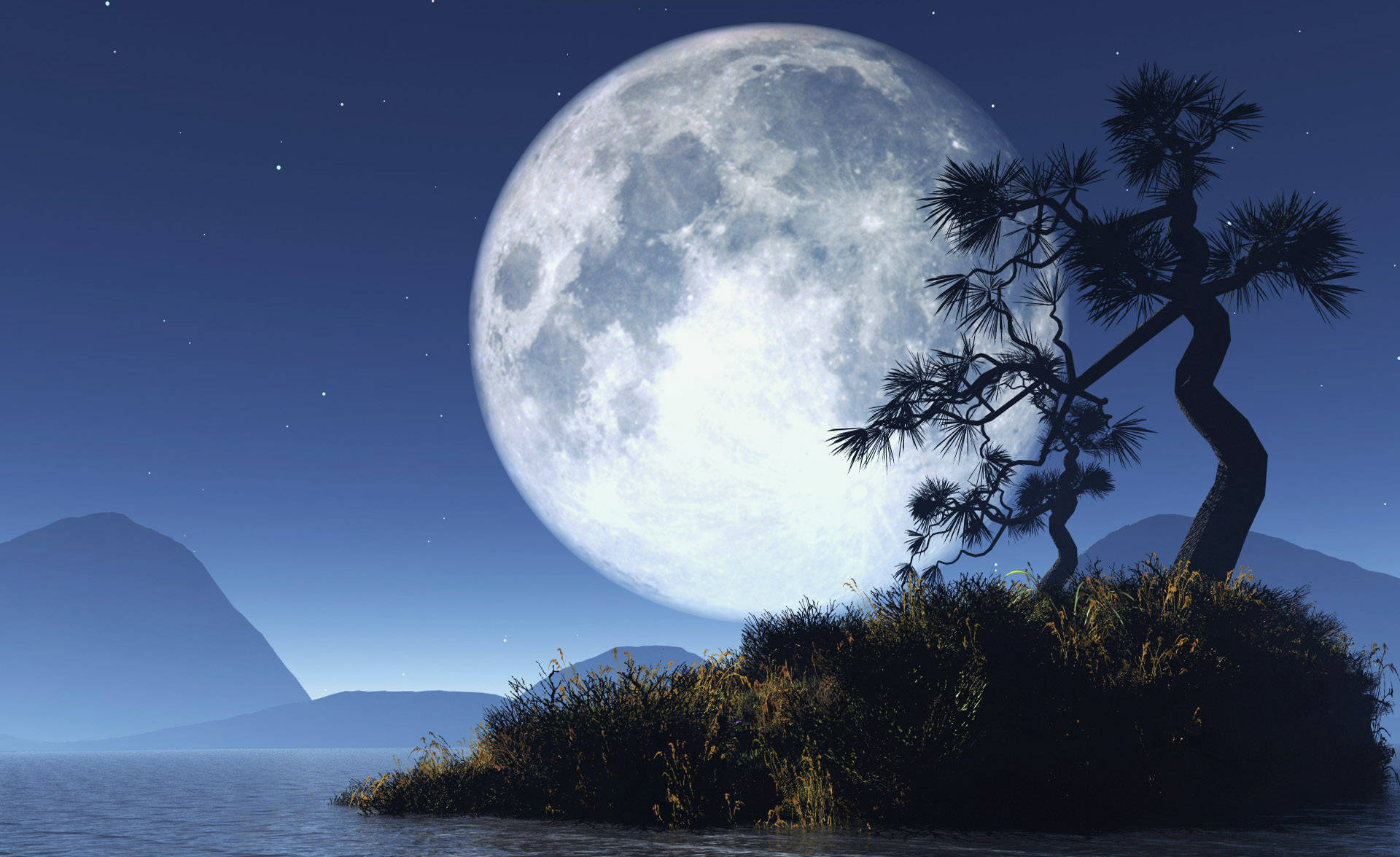 Cielo Nocturno de Luna Nítida Fondos de pantalla