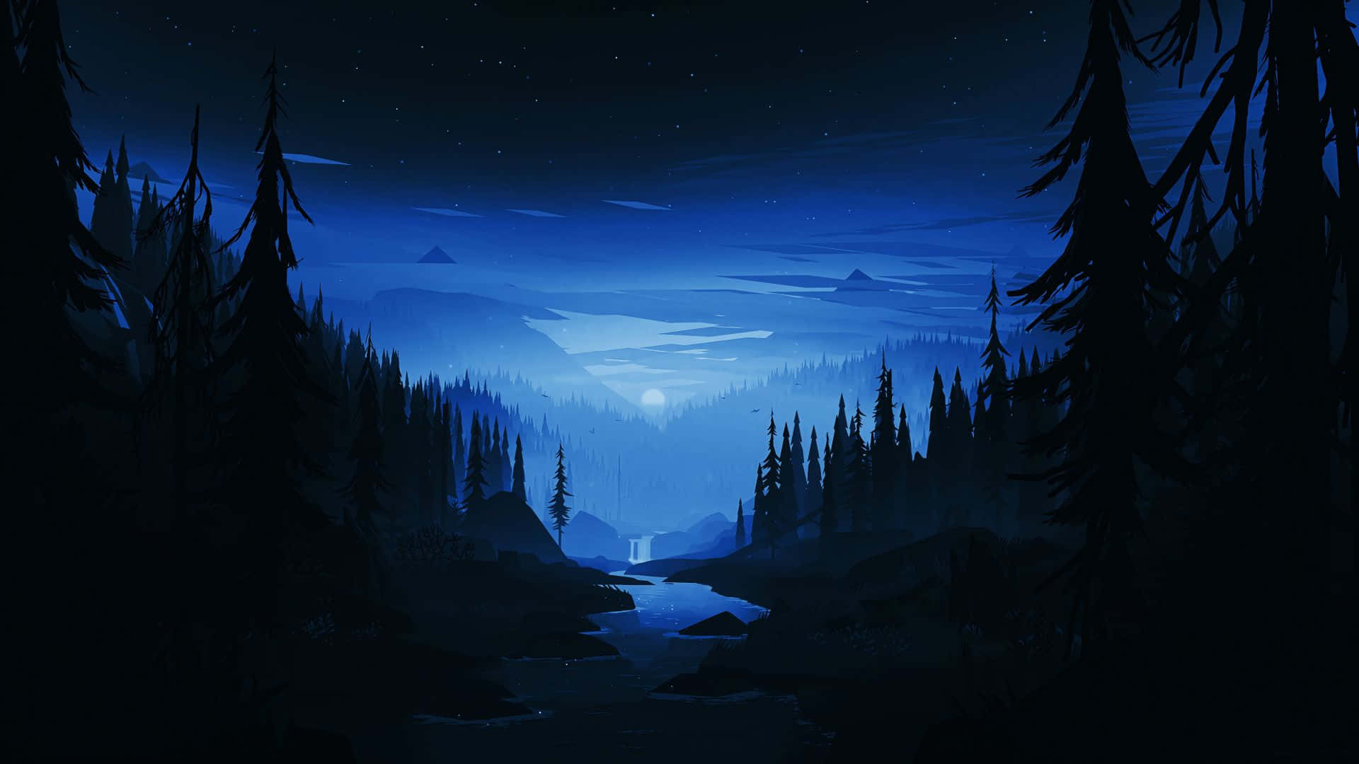 Cielo Nocturno Entre Árboles Fondos de pantalla