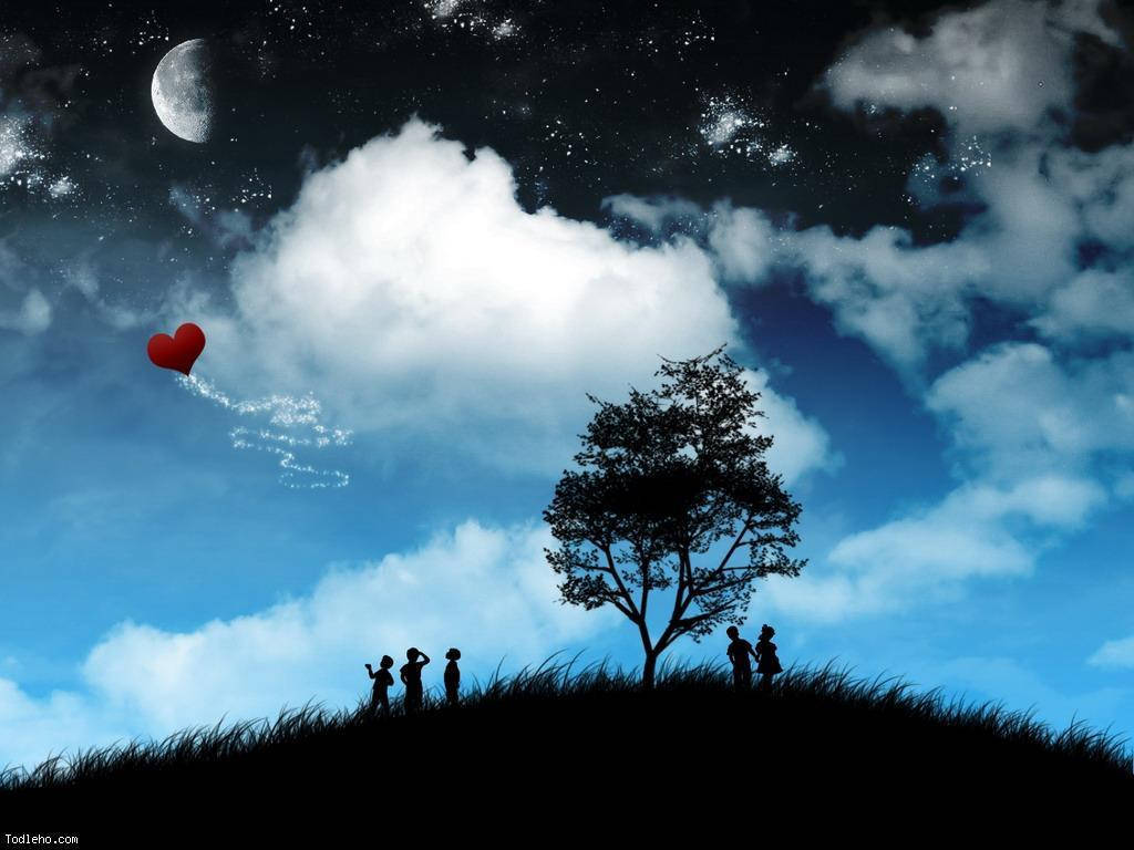Cielo Nublado de Amor Tierno Fondos de pantalla