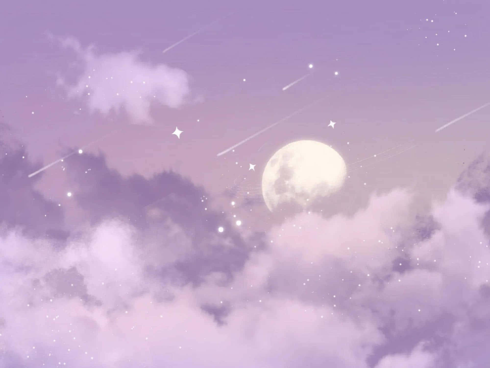 cielo púrpura con nubes y estrellas Fondos de pantalla