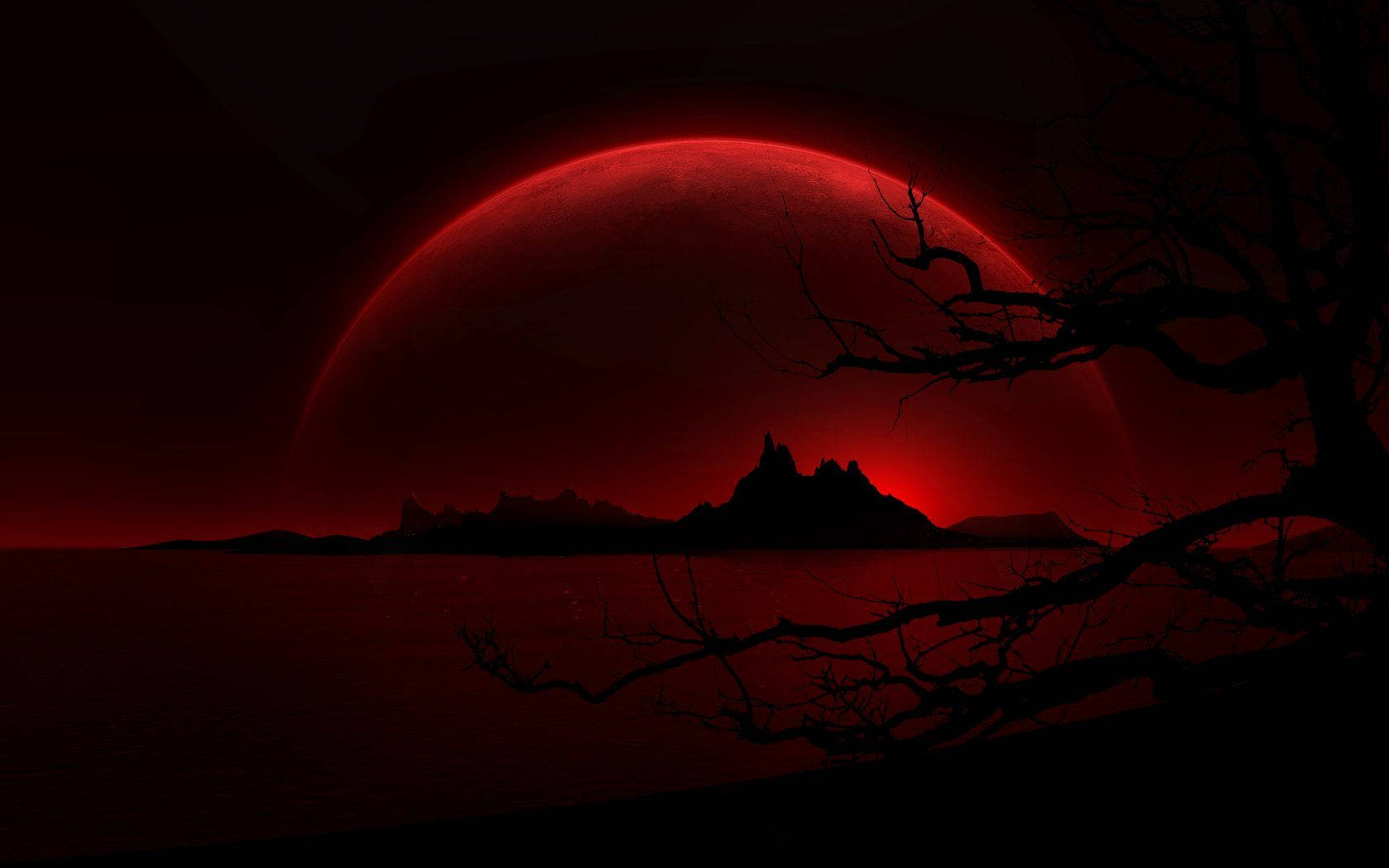 Cielo rojo oscuro y fresco Fondos de pantalla