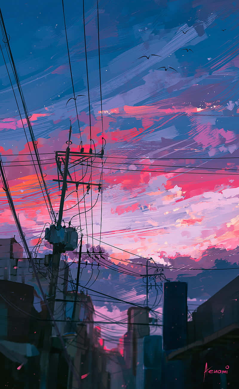 Cielo Rosa Estético de Tokio Anime Fondos de pantalla