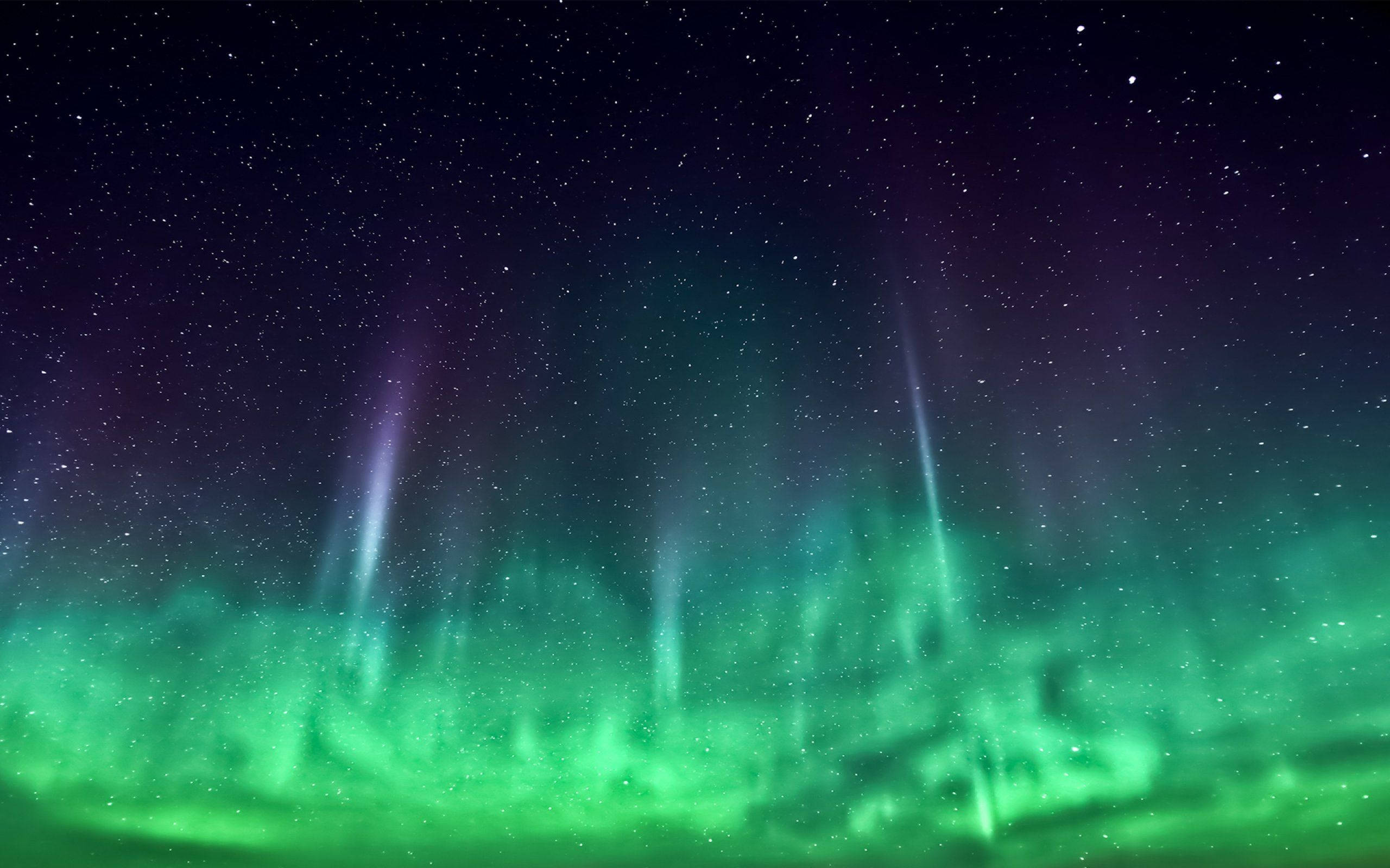 Cielo verde con cientos de estrellas Fondos de pantalla