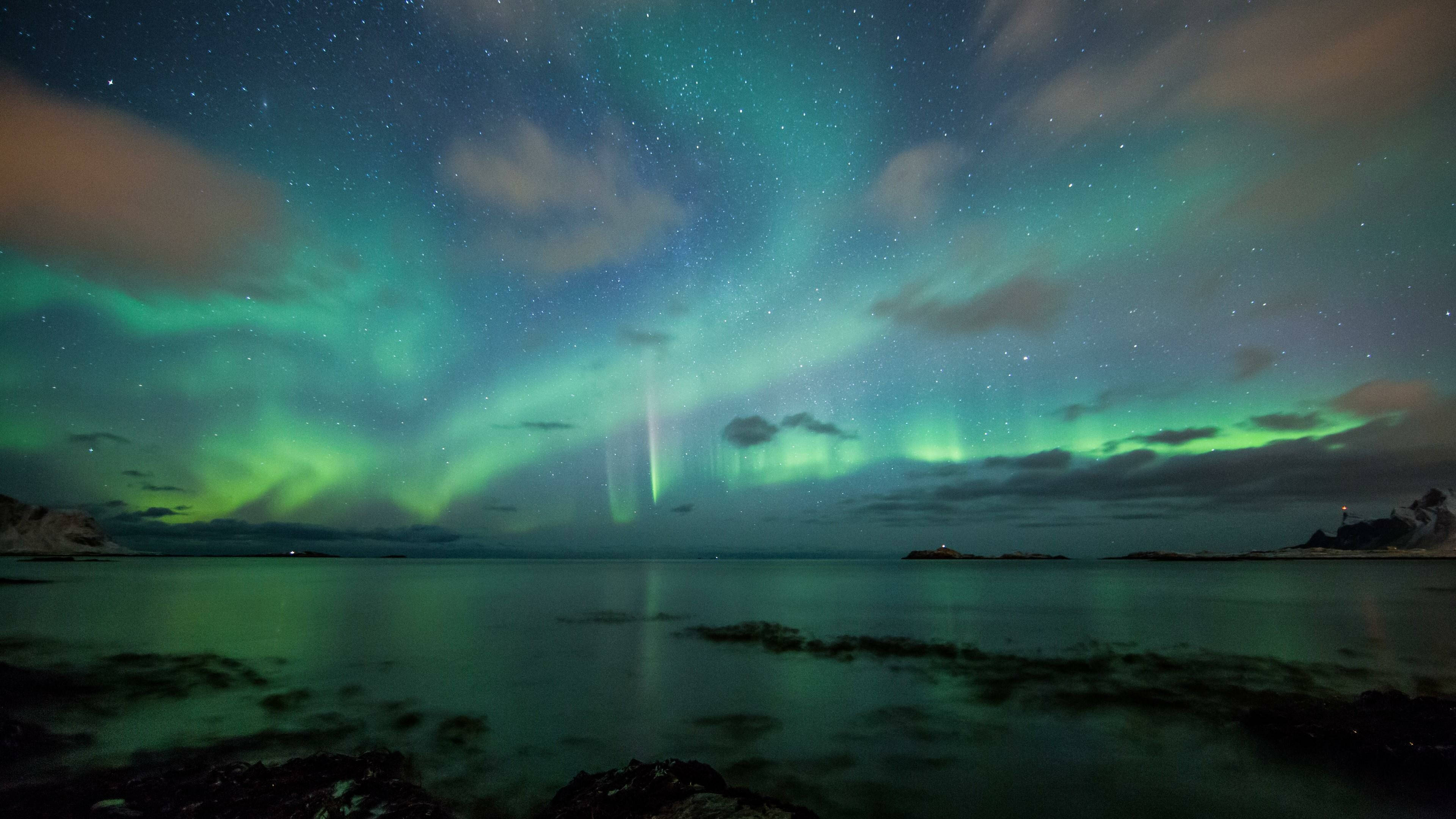 Cielo Verde en la Noche Fondos de pantalla