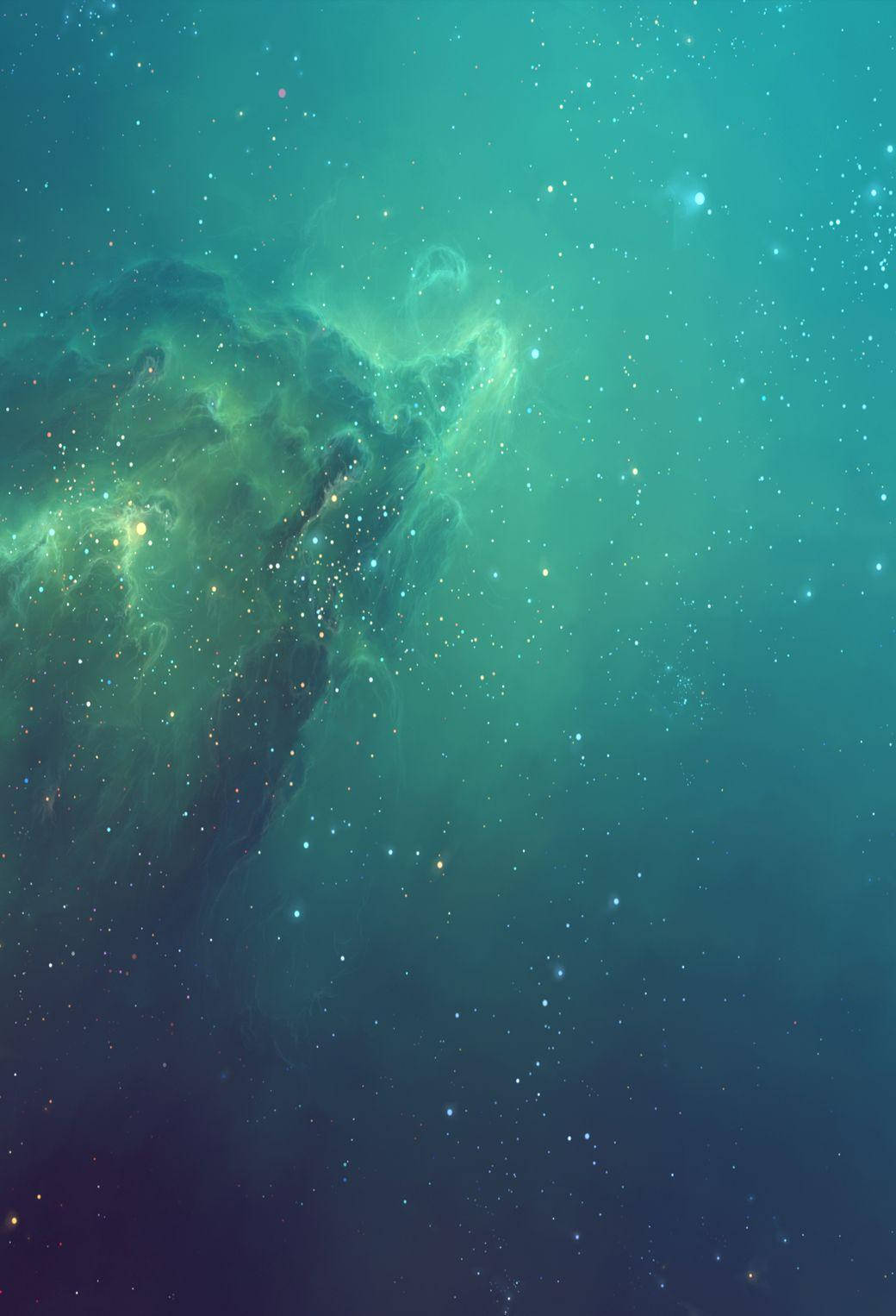 Cielo Verde Estrellado iOS 7 Fondos de pantalla