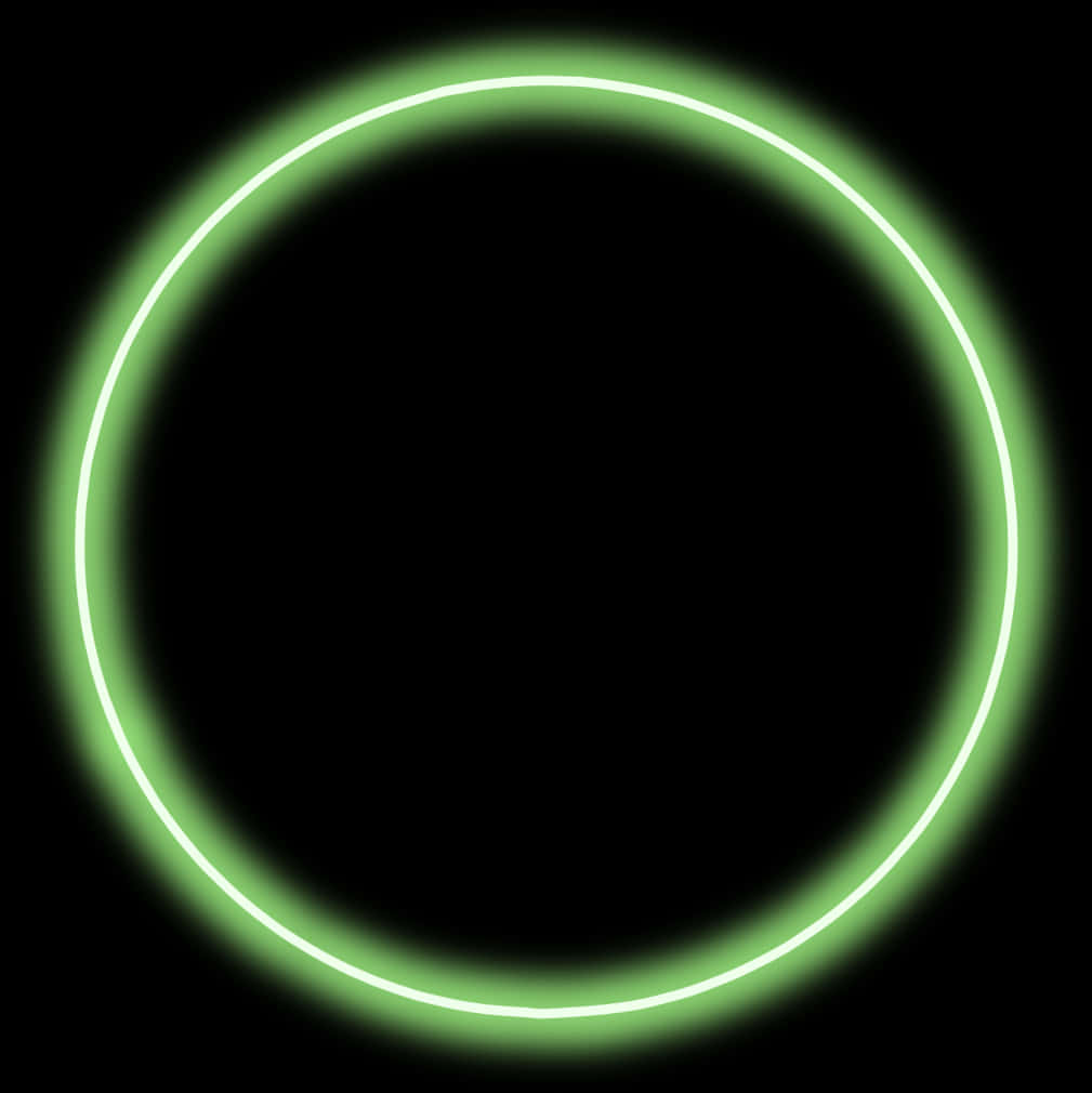 Círculo verde neón sobre fondo negro Fondos de pantalla