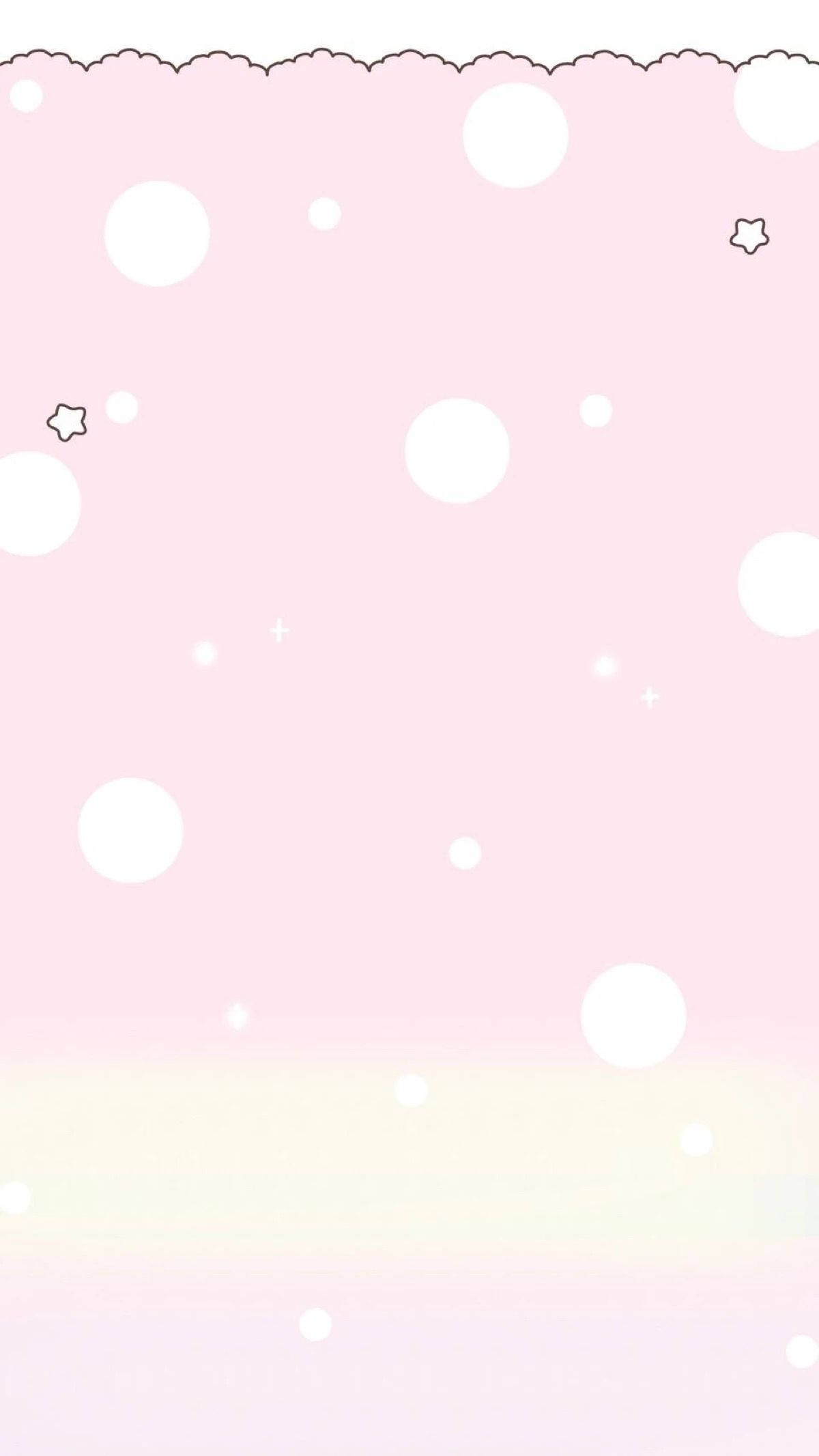 Círculos blancos sobre fondo rosa kawaii Fondos de pantalla