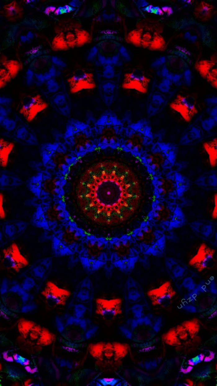Círculos Rojos y Azules Psicodélicos Oscuros Fondos de pantalla