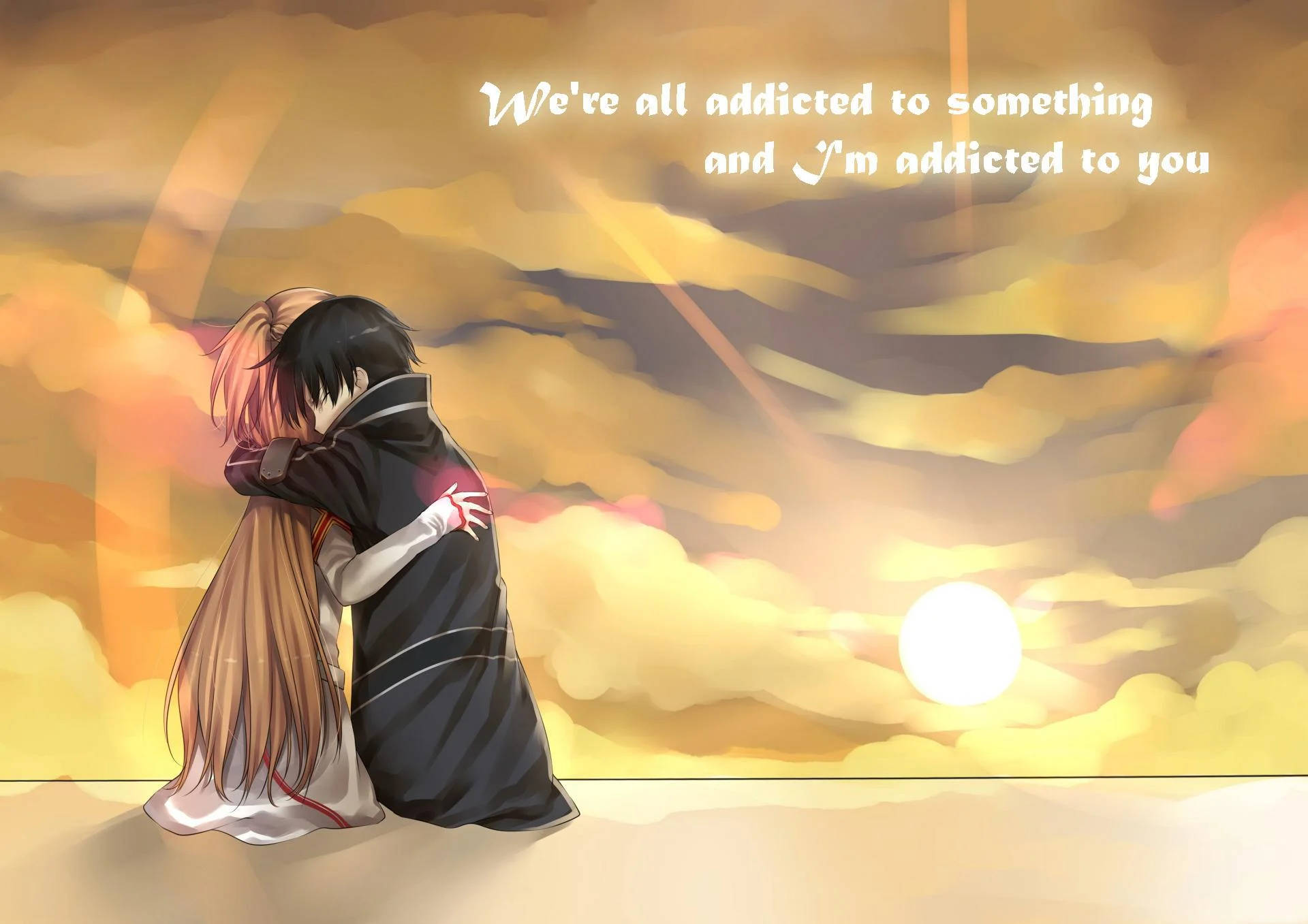 Cita de abrazo anime Fondos de pantalla