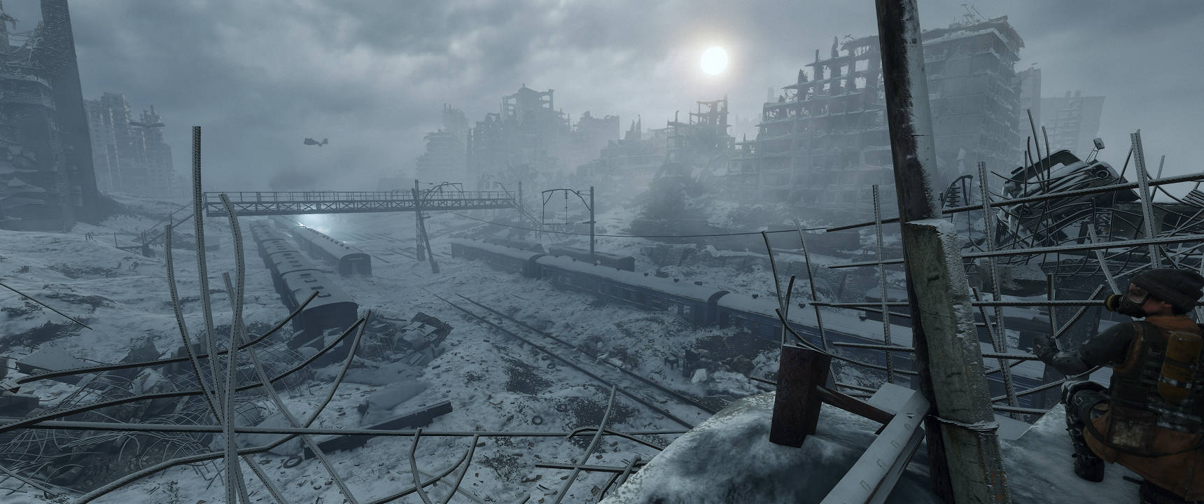 Ciudad devastada por la batalla en Metro Exodus 3440x1440 Fondos de pantalla