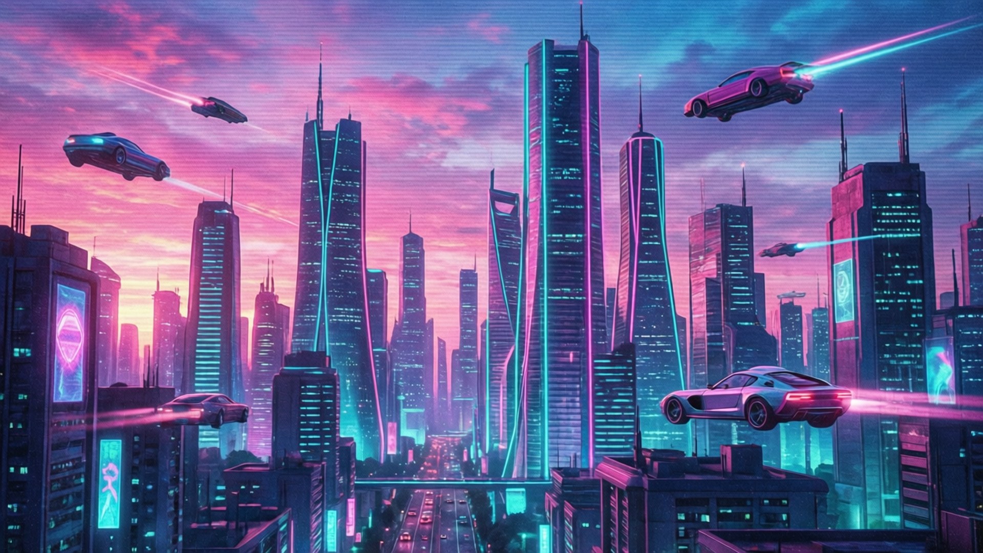 Ciudad Futurista Neón Fondos de pantalla