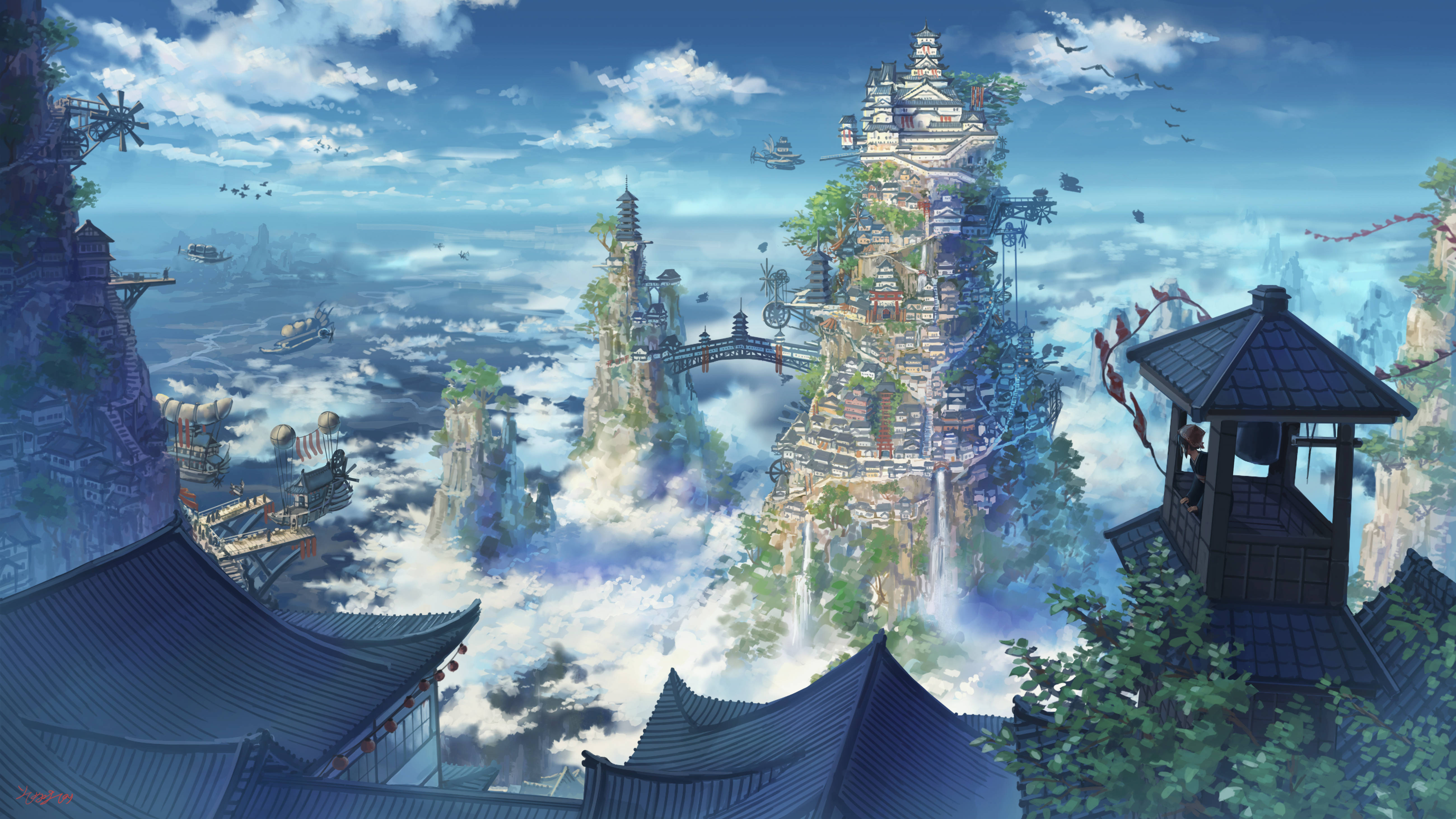 Ciudad Mística Anime 4K Fondos de pantalla