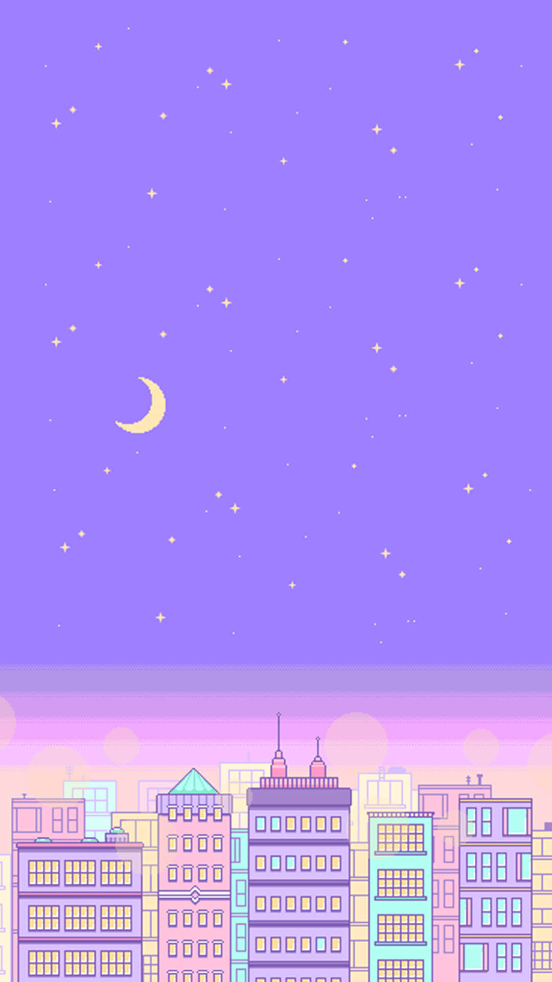 Ciudad Pixelada Estética Púrpura y Linda — Morado aesthetic GIF Fondos de pantalla