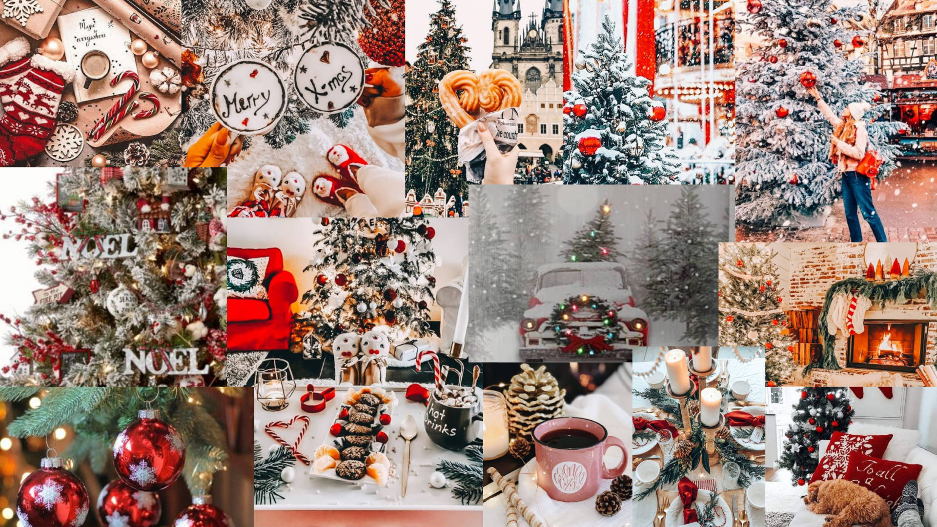Clima Ártico Collage Navideño Fondos de pantalla