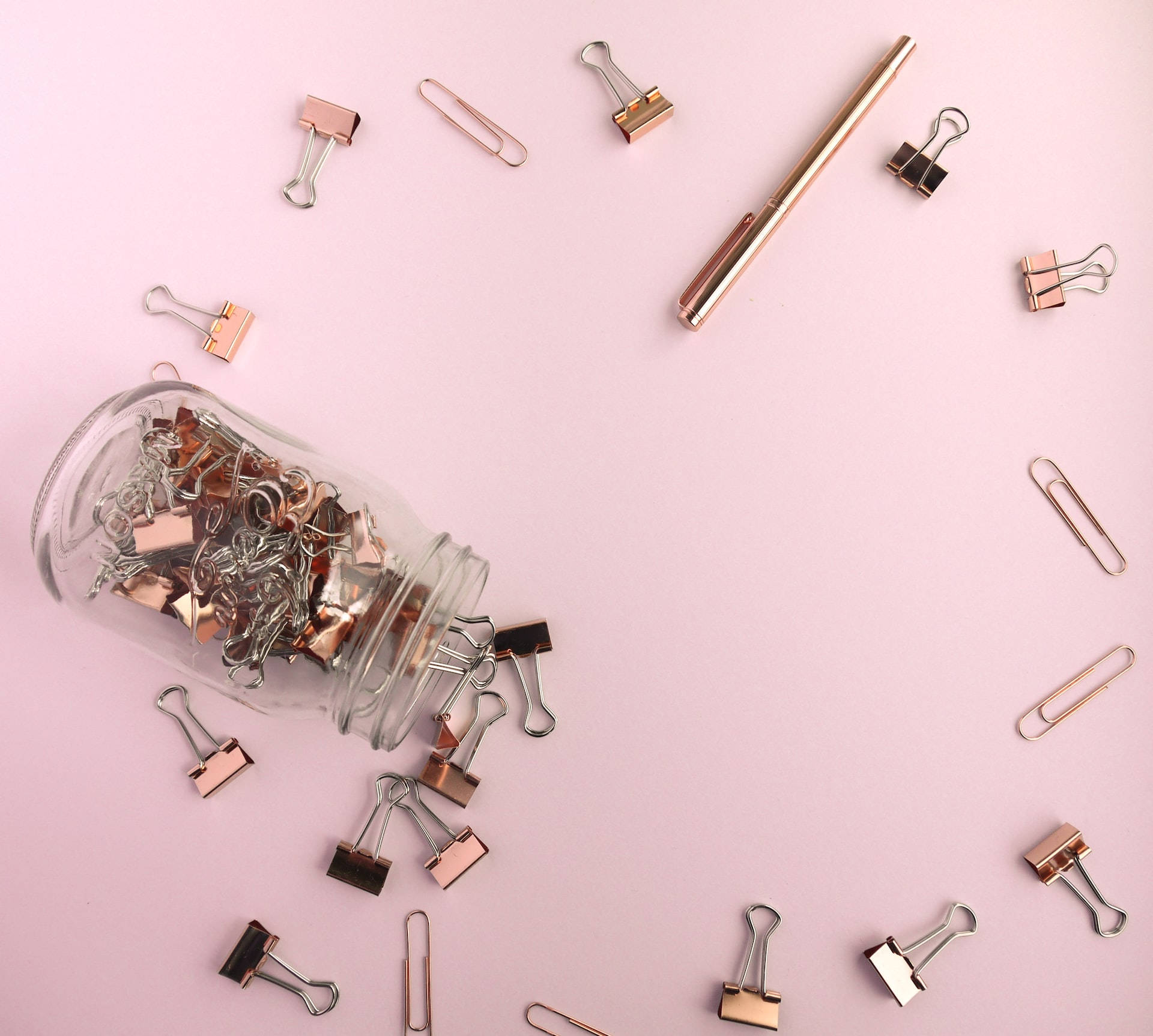 Clips Estéticos en Rosa Dorado Fondos de pantalla