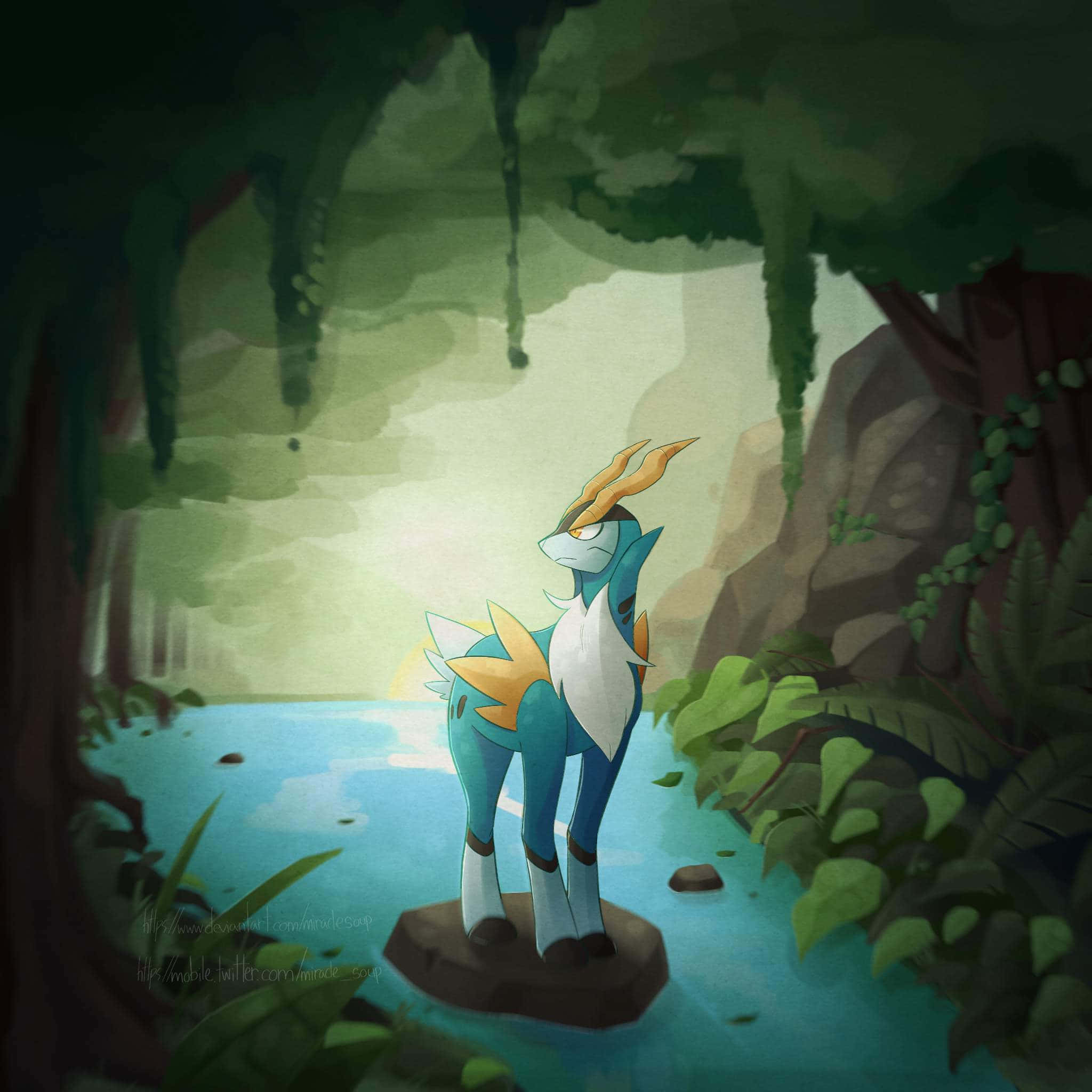 Cobalion sobre una piedra Fondos de pantalla
