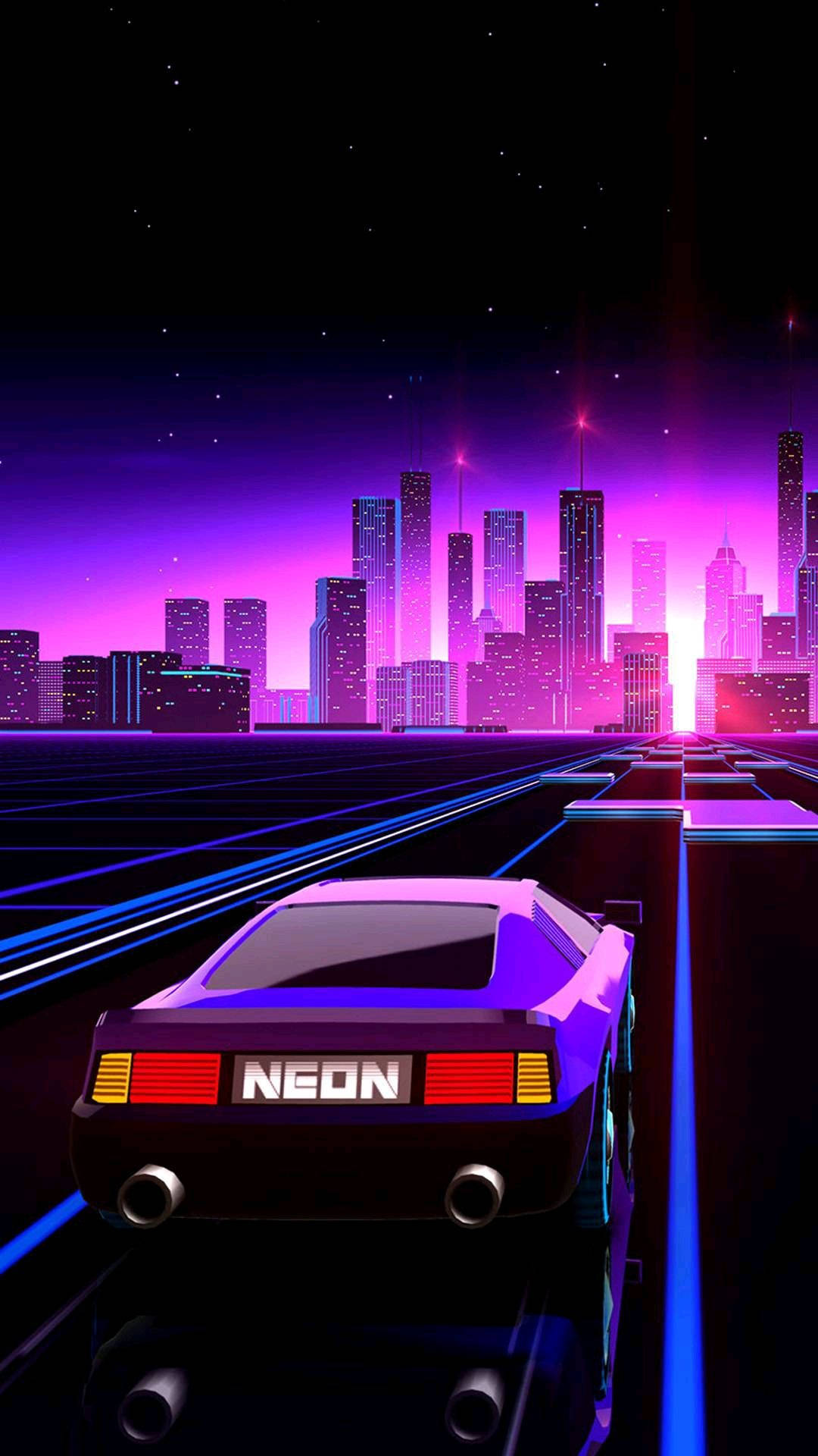 Coche Retro Estético y Ciudad Fondos de pantalla