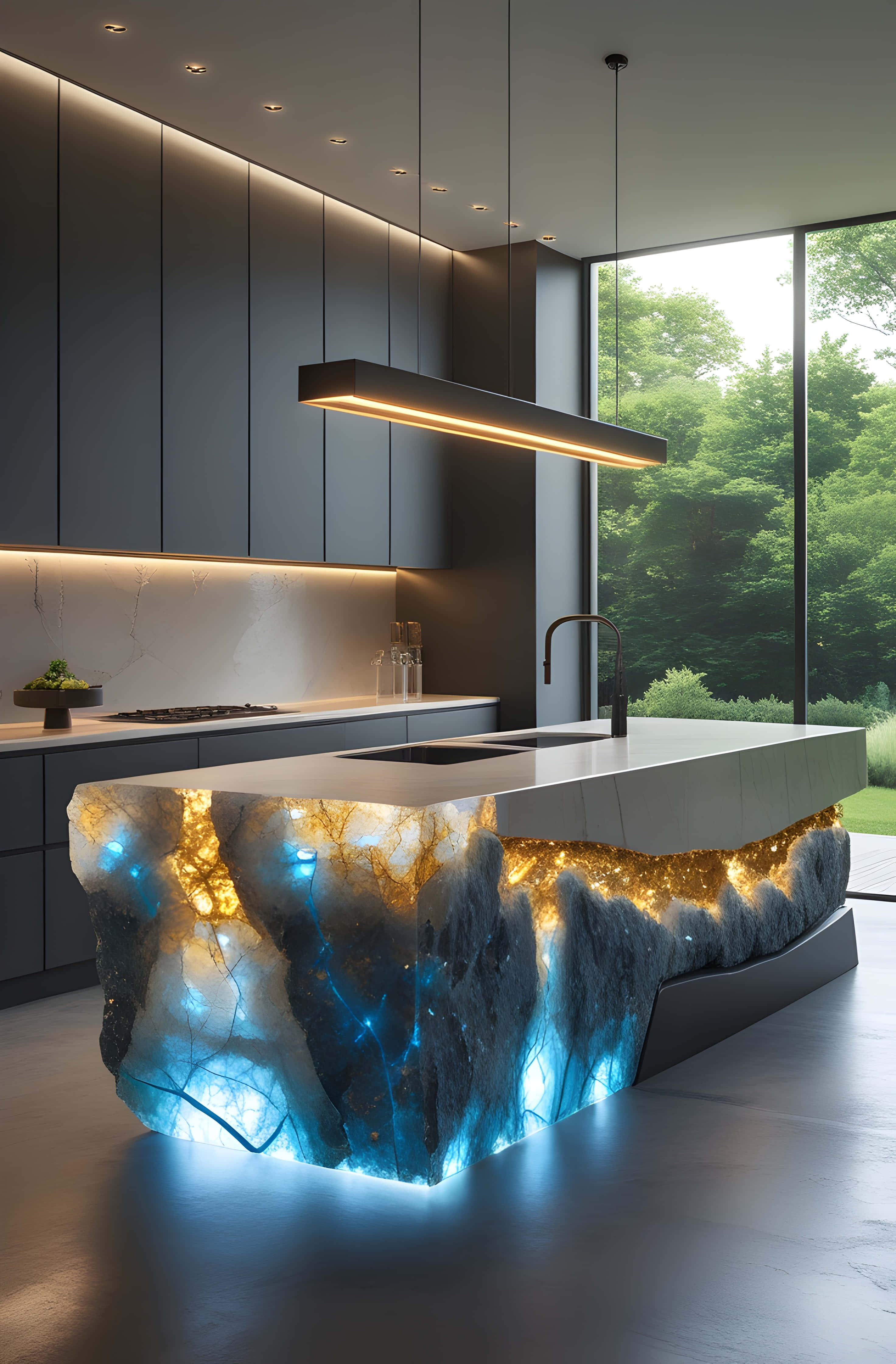 Cocina con Piedra Retroiluminada Fondos de pantalla
