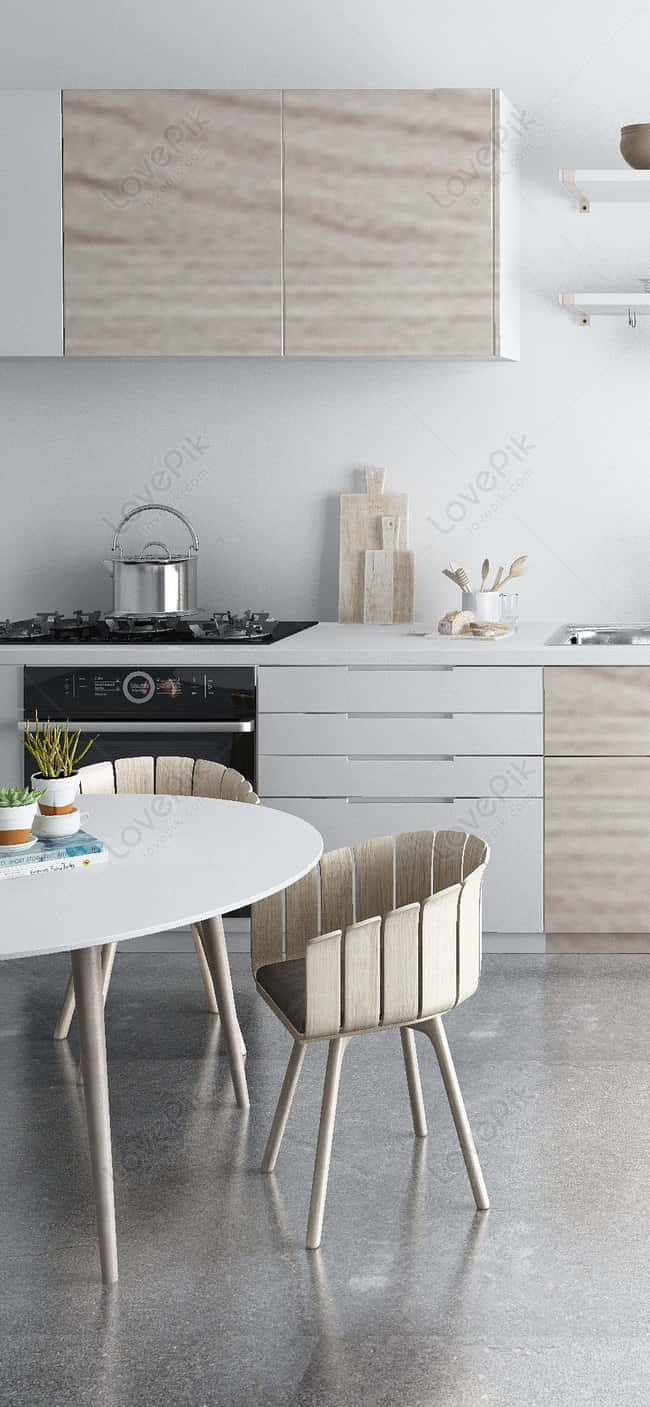 Cocina moderna con interfaz de tableta Android Fondos de pantalla