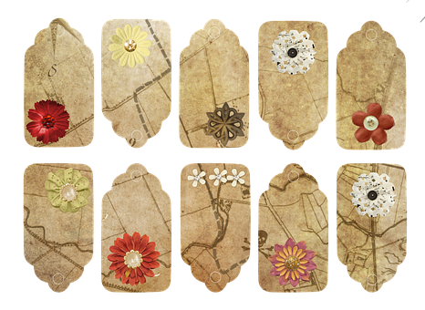 Colección de Etiquetas Florales Vintage Fondos de pantalla