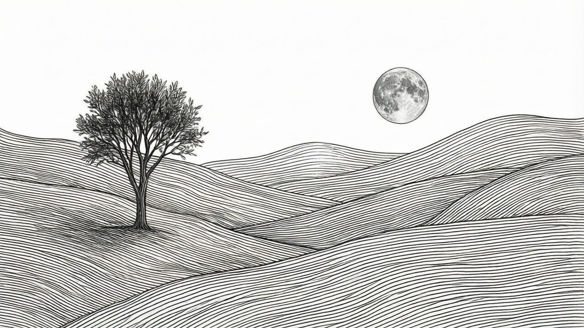 Colinas de arte lineal minimalista Fondos de pantalla
