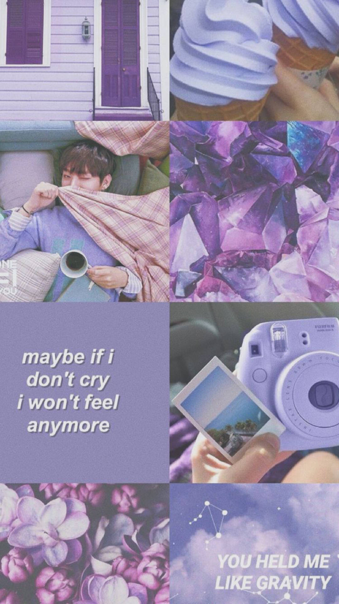 Collage Aesthetic Morado Claro Estilo Pinterest Fondos de pantalla