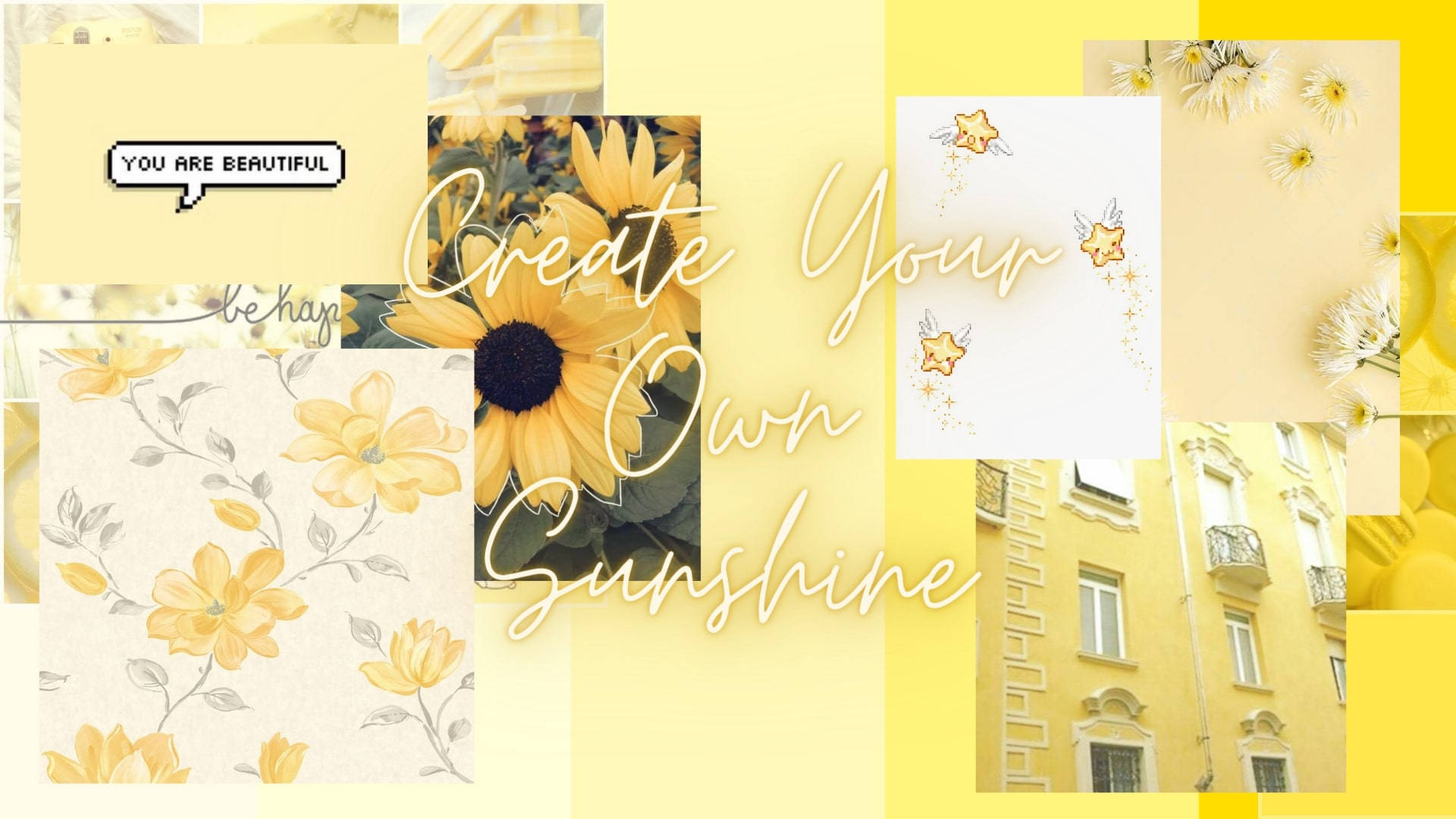 Collage Amarillo Pinterest para Laptop Fondos de pantalla