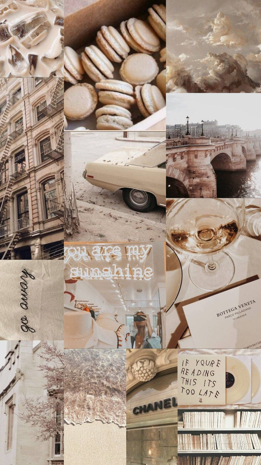 Collage Beige Estético Pálido Fondos de pantalla