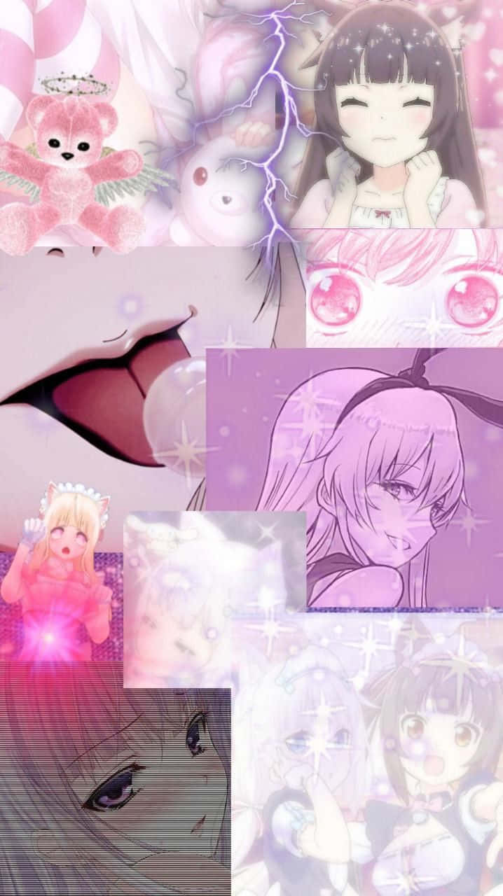 Collage de Chica Anime Gótica Pastel Fondos de pantalla