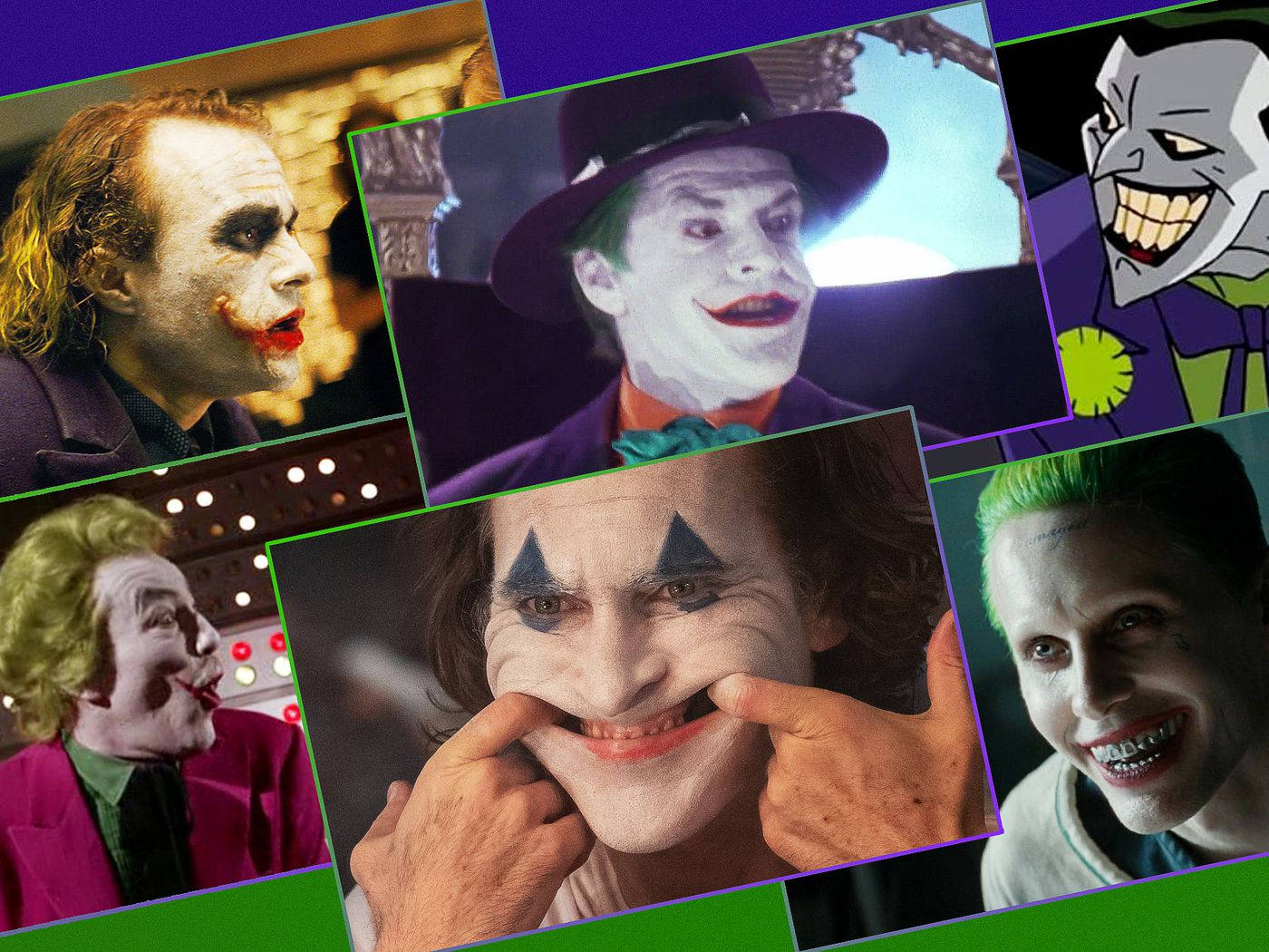 Collage de fotos de César Romero como Joker Fondos de pantalla