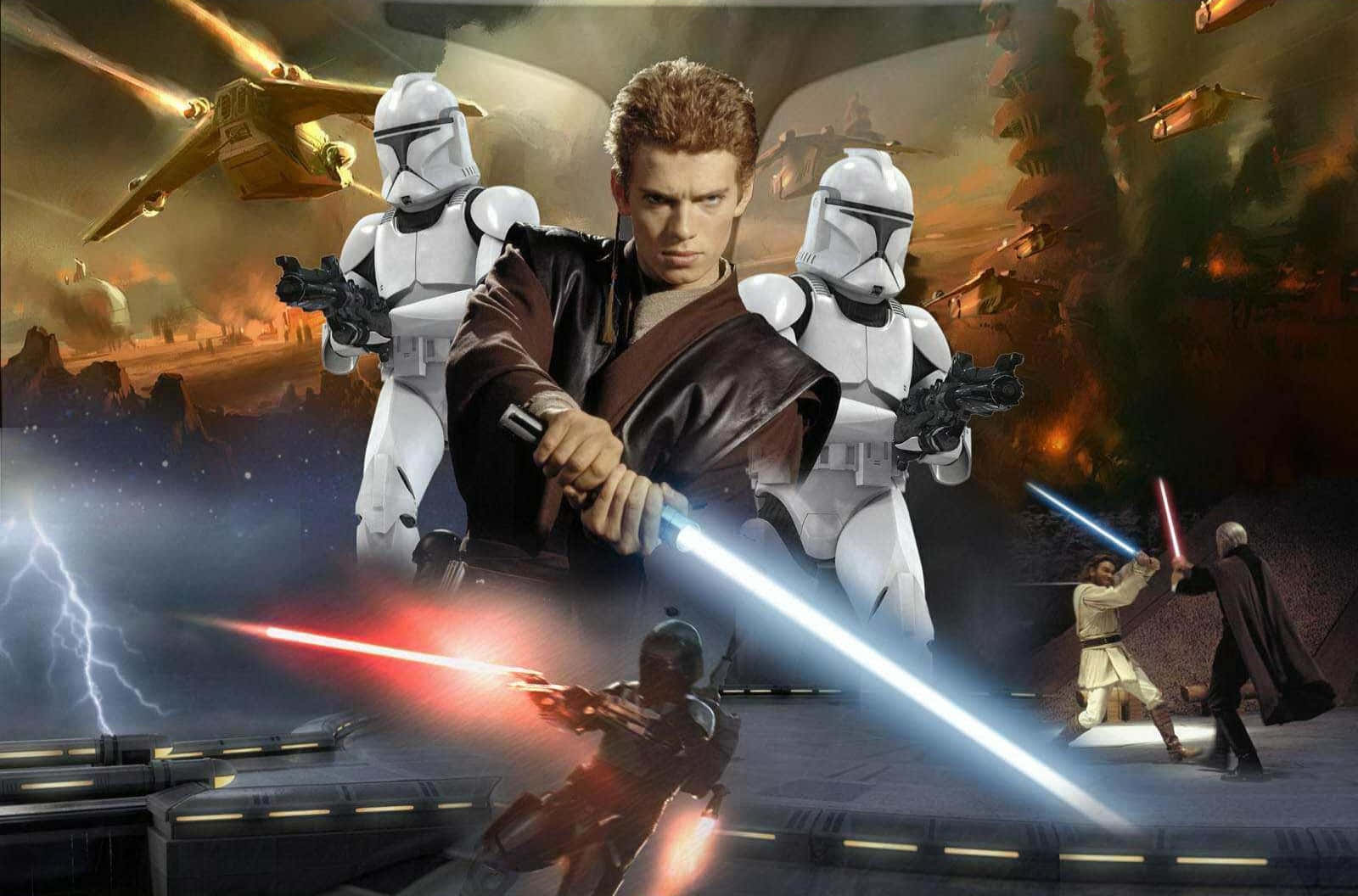 Collage de la trilogía precuela de Star Wars Fondos de pantalla