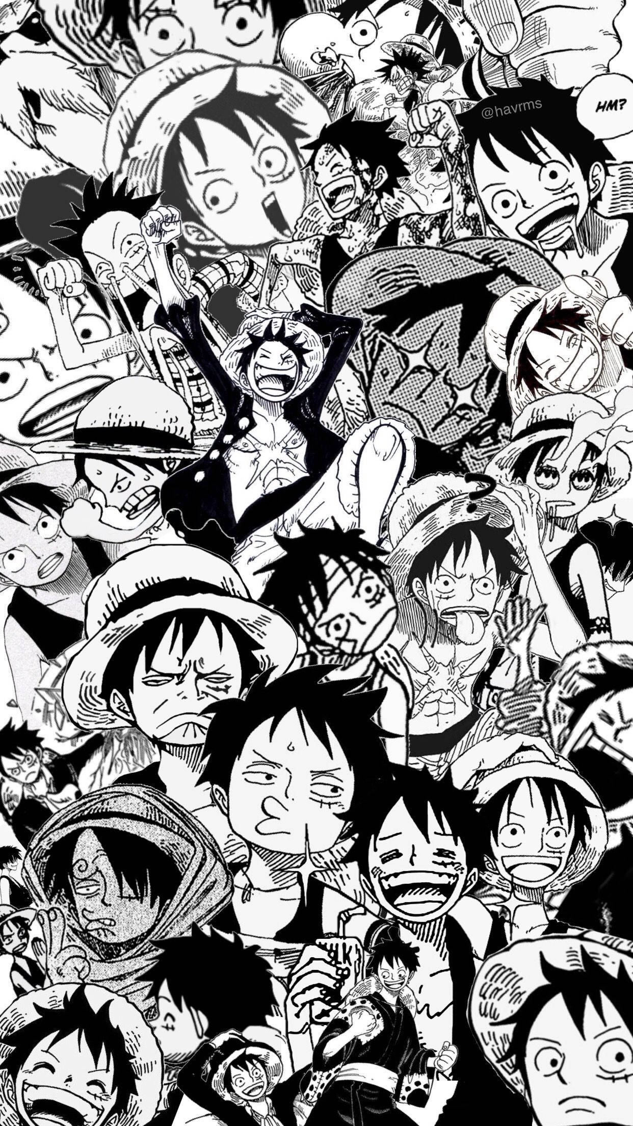 Collage de Luffy de One Piece para teléfono Fondos de pantalla